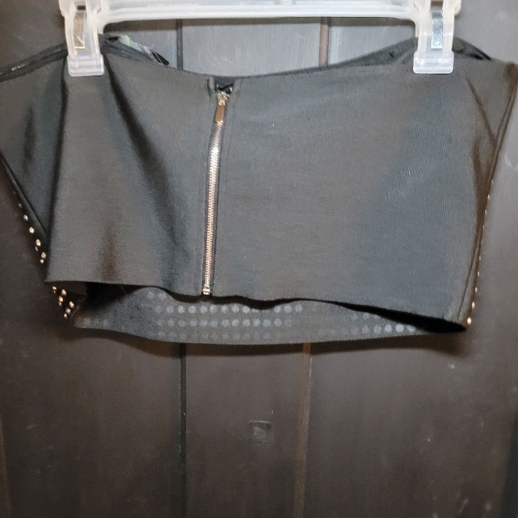 Forever 21 Forever 21, tube top, zips back, black w/diamond studs 1X Size XL / US 12-14 / IT 48-50 - 6 Thumbnail