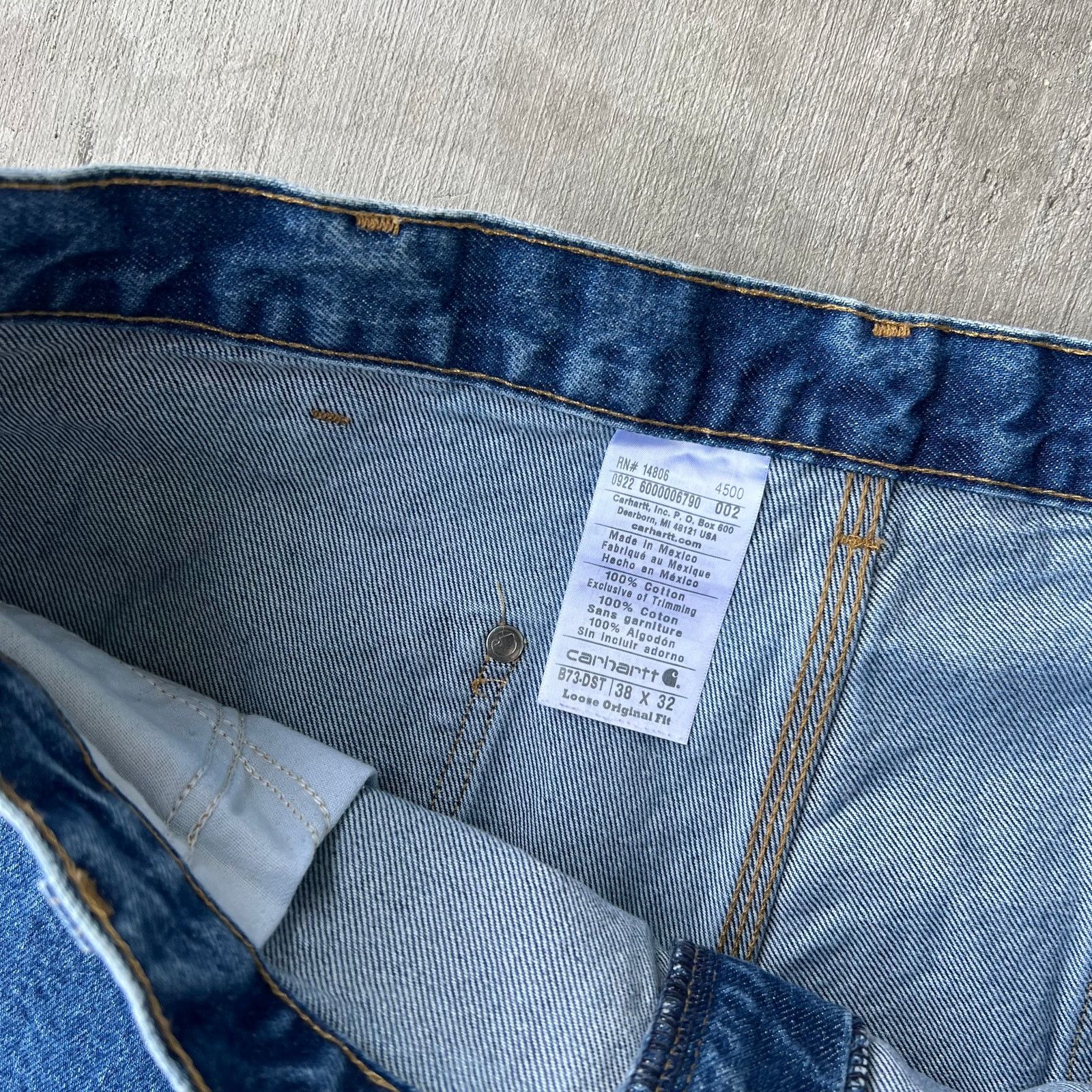 Carhartt × Vintage Carhartt blue denim jeans double knee work carpenter pants Size US 36 / EU 52 - 7 Thumbnail
