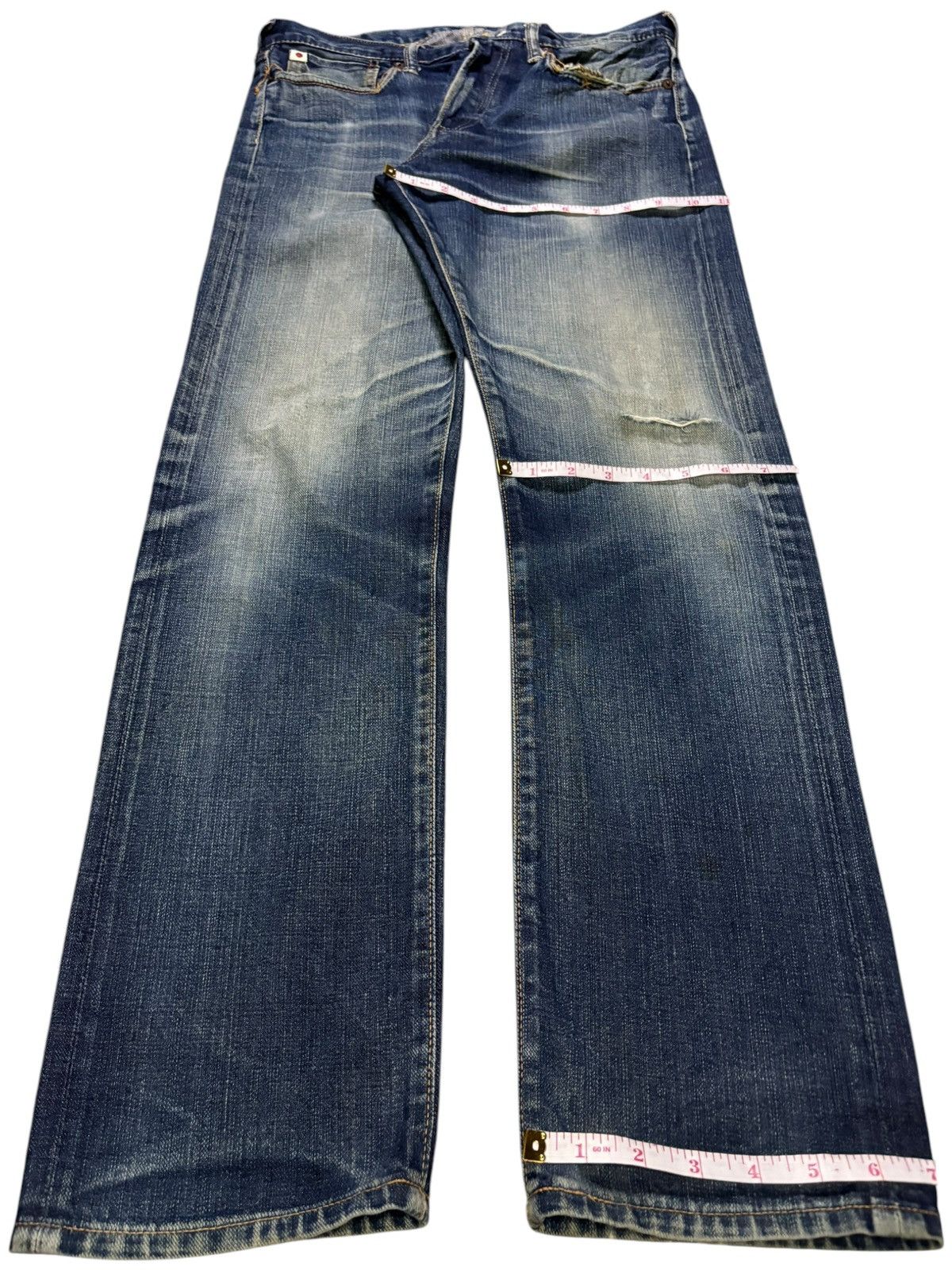 45rpm Vintage Japanese 45 rpm Mud Wash Distressed Jeans Size US 30 / EU 46 - 14 Thumbnail