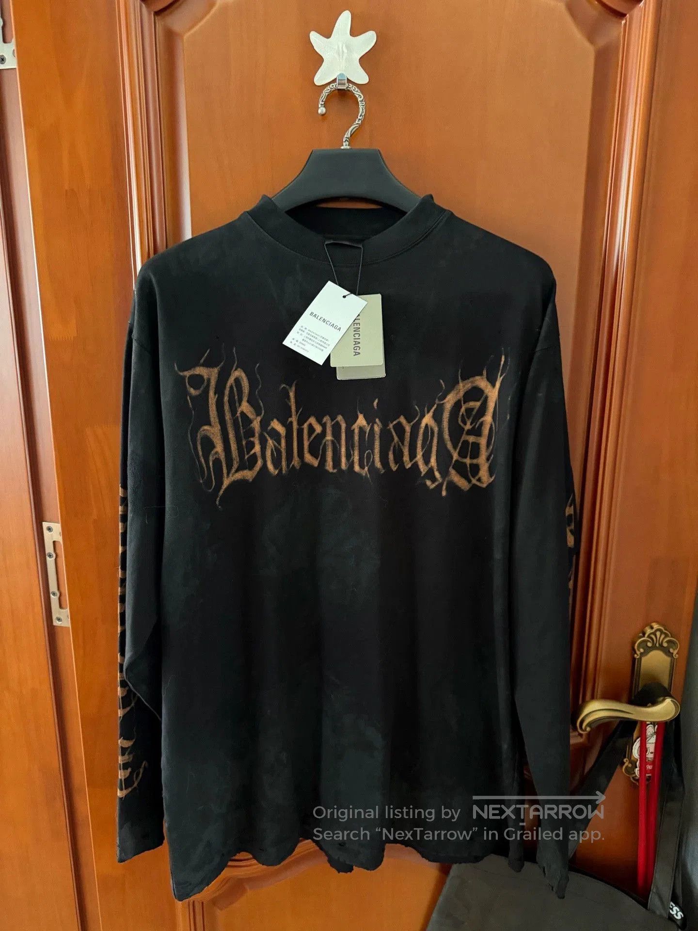Balenciaga Sanskrit Long Sleeve Shirt.