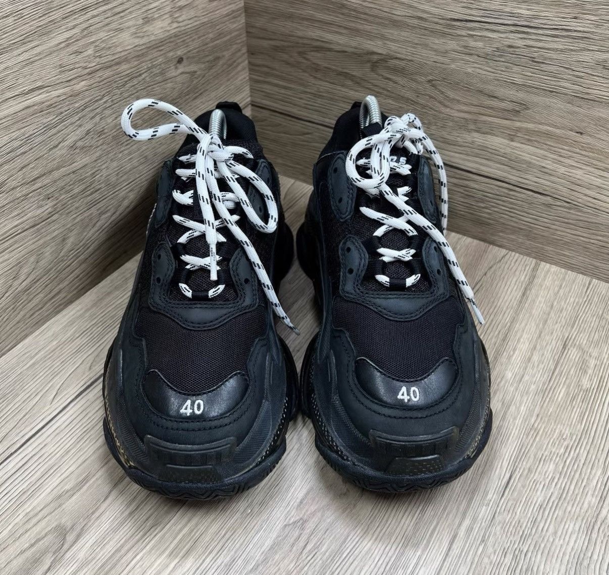 Balenciaga Balenciaga Triple S Black Dad Sneakers J41 Size US 7 / EU 40 - 2 Thumbnail