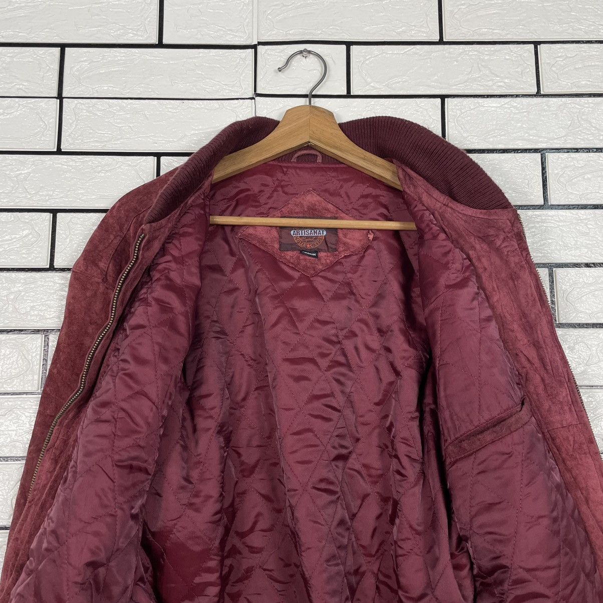Other Artisanat Maroon Leather Bomber Jacket Size US M / EU 48-50 / 2 - 12 Thumbnail