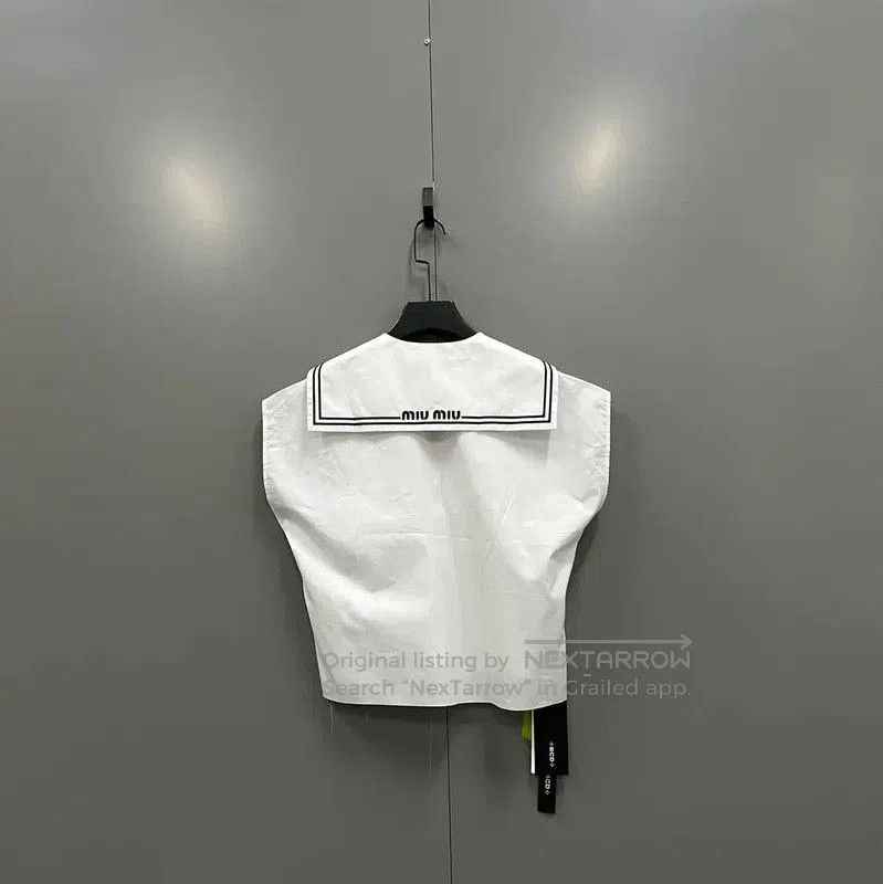 Miu Miu Miu Miu Summer White Cropped Shirt for Women . Size XXS / US 00 / IT 34 - 3 Thumbnail