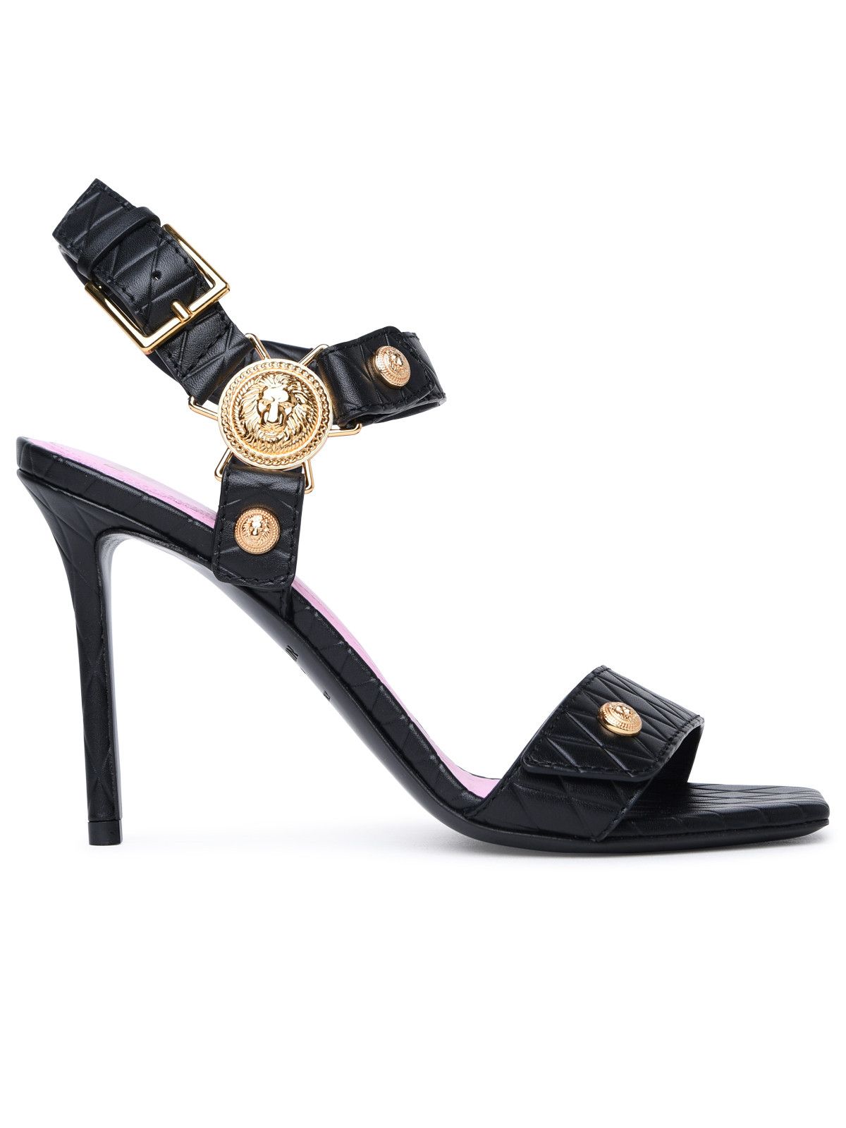 image of Balmain Black Leather Sandals, Women's (Size 6)