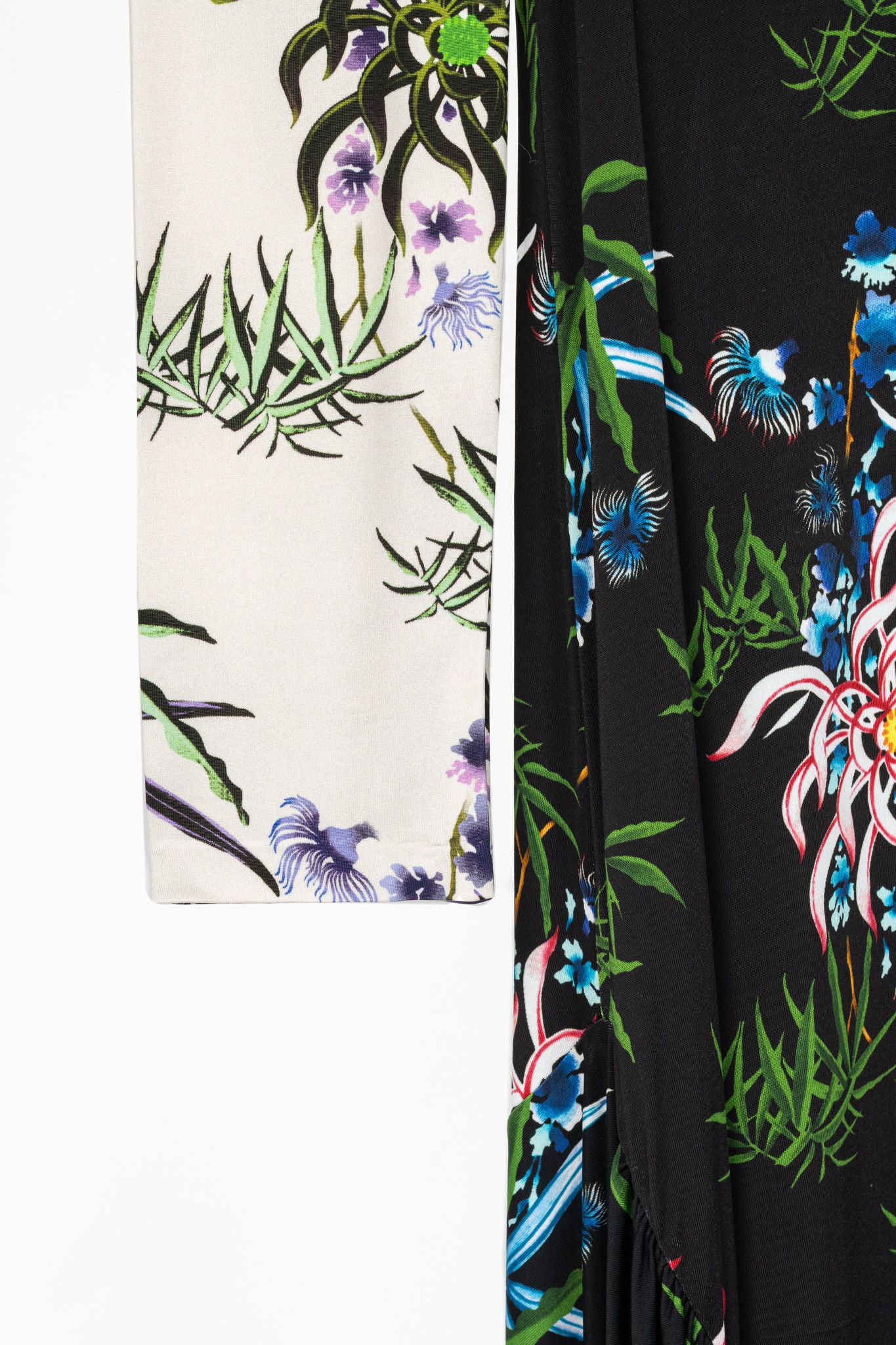 Kenzo Kenzo SS20 Sea Lily Long Sleeve Asymmetrical Midi Dress Size S / US 4 / IT 40 - 6 Thumbnail
