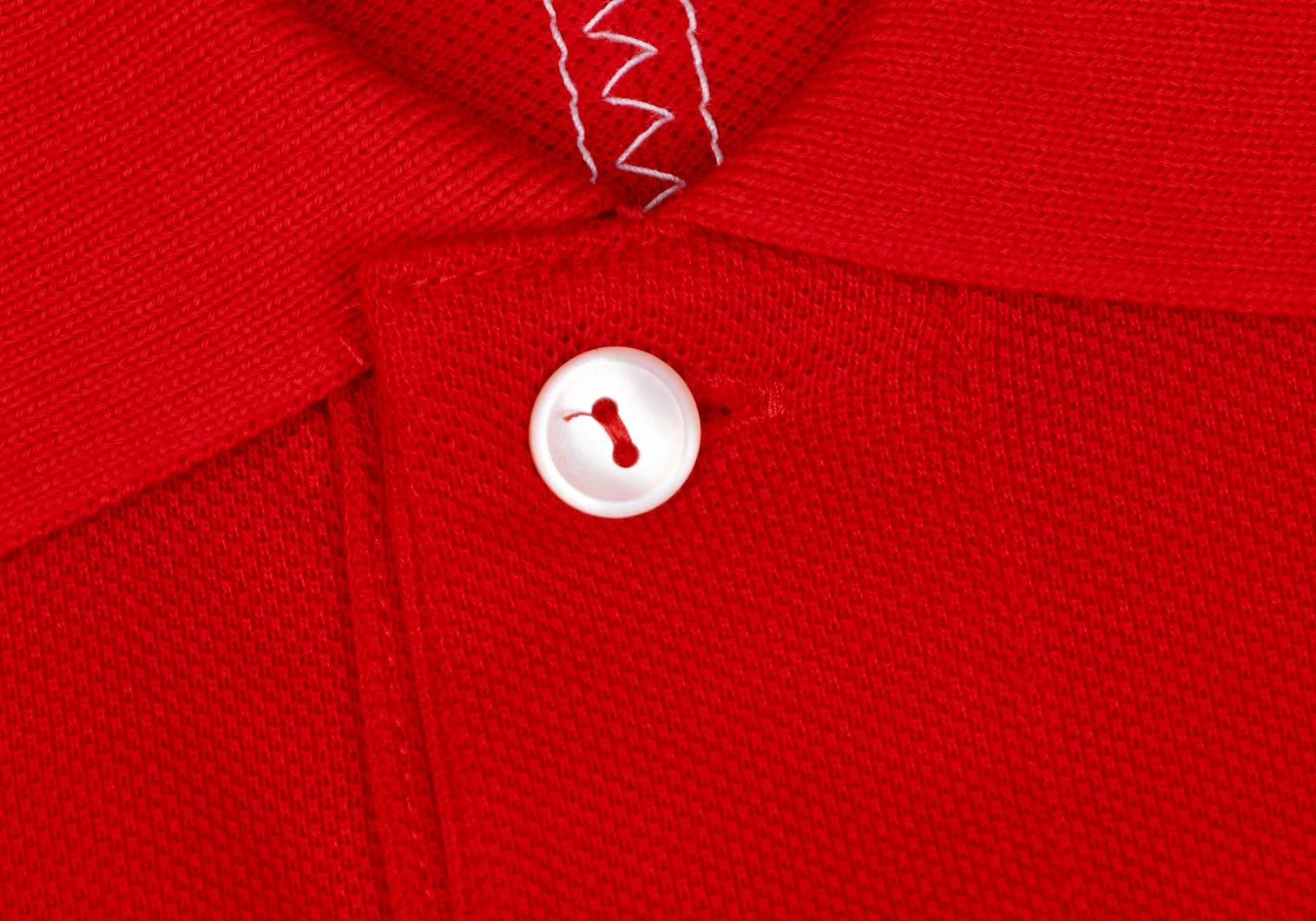 Junya Watanabe Lacoste Garment-Dyed Cotton Polo Shirt in Red, Size S Size US S / EU 44-46 / 1 - 4 Thumbnail