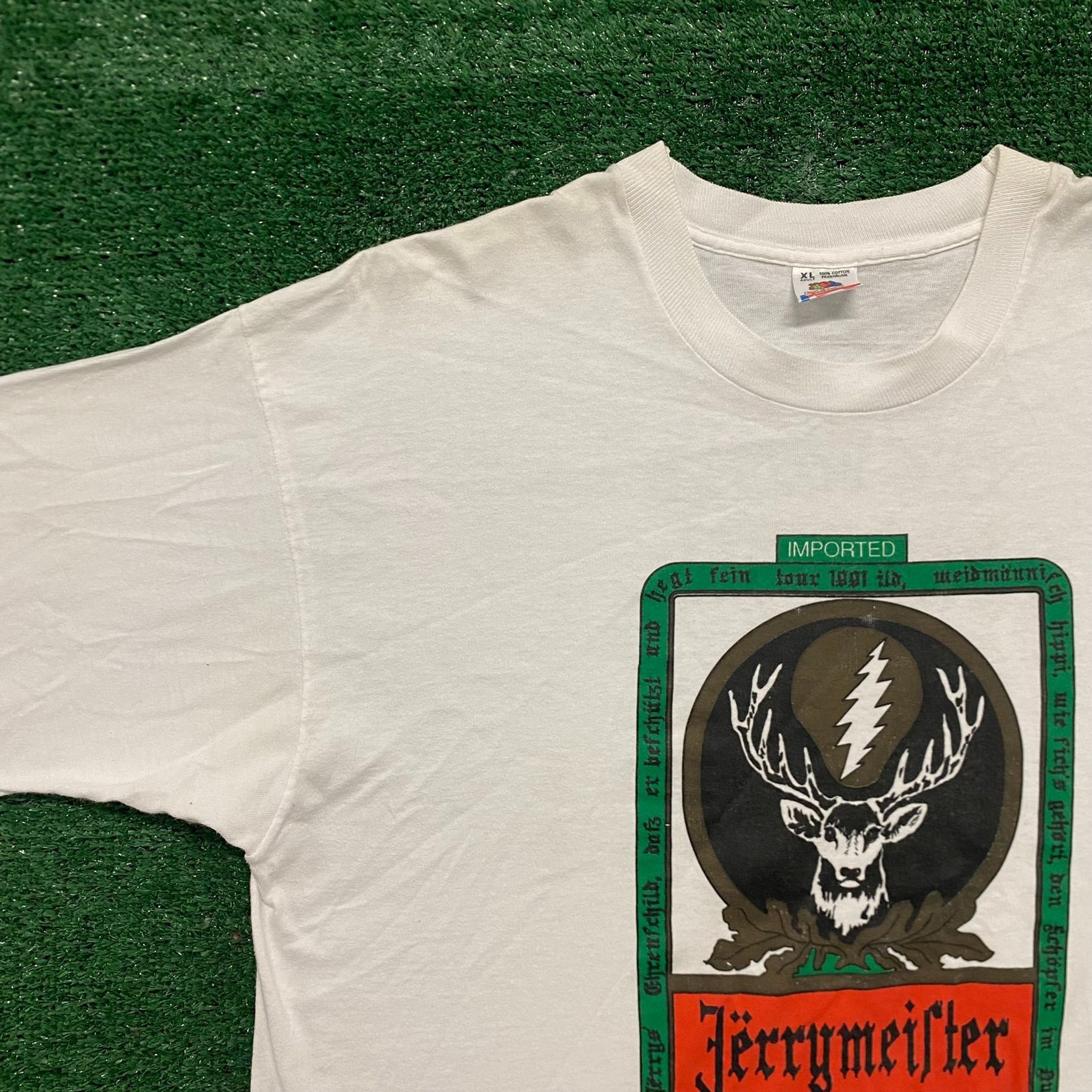 Grateful Dead Vintage 90s Jerry Garcia Jagermeister Single Stitch Band Tee Size US XL / EU 56 / 4 - 2 Thumbnail