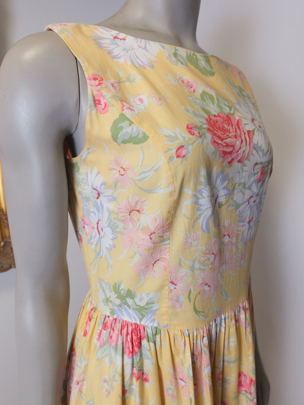 Laura Ashley Women's Laura Ashley Cottage Core Floral Cotton Dress Yellow Size L / US 10 / IT 46 - 3 Thumbnail