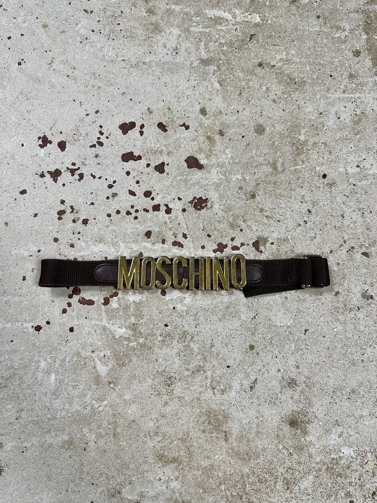 Moschino Vintage Moschino Spellout Brown Belt Size ONE SIZE - 1 Thumbnail