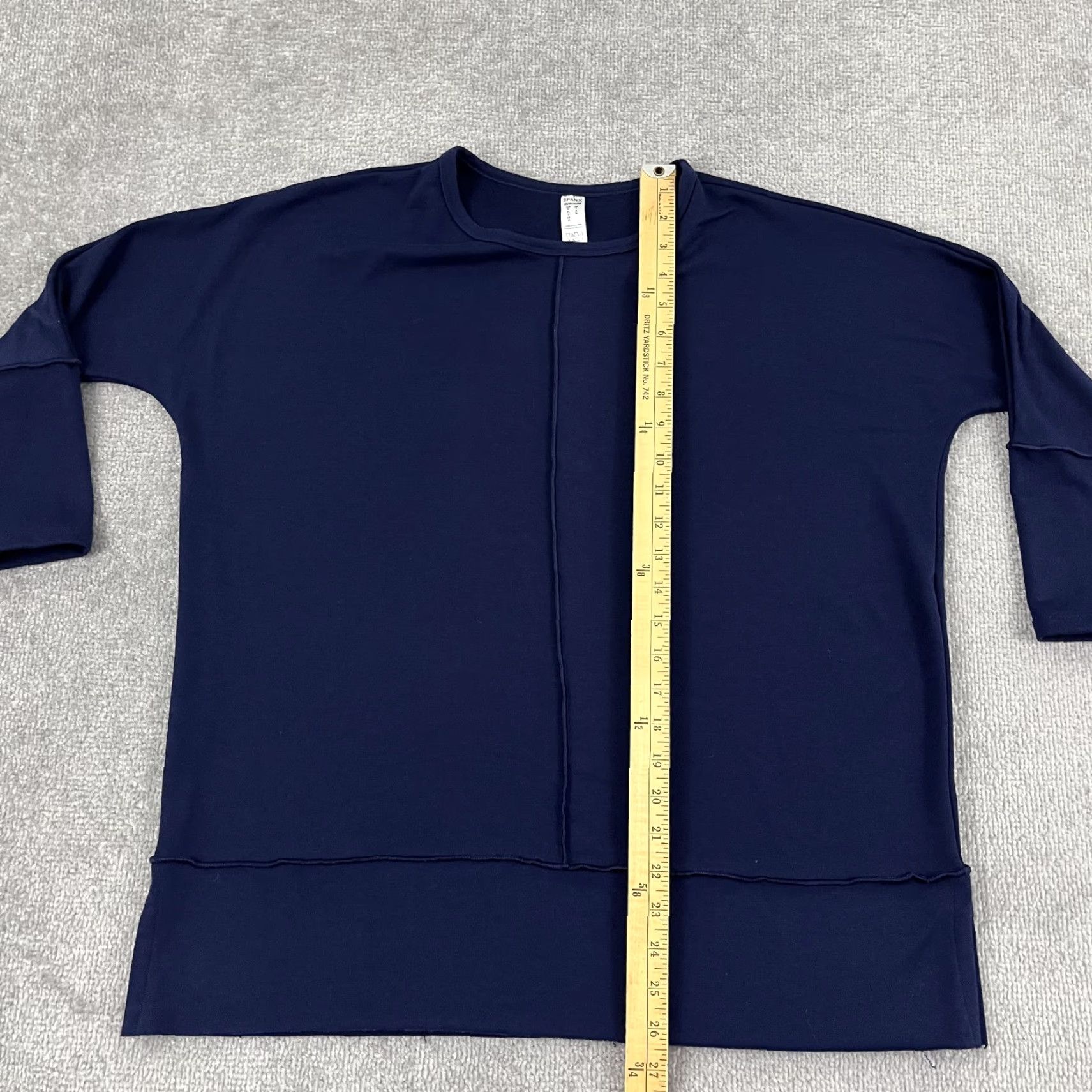 Spanx Spanx Top Womens XS Dolman 3/4 Sleeve Navy Blue Sweatshirt Casual Perfect Length Size XS / US 0-2 / IT 36-38 - 3 Thumbnail