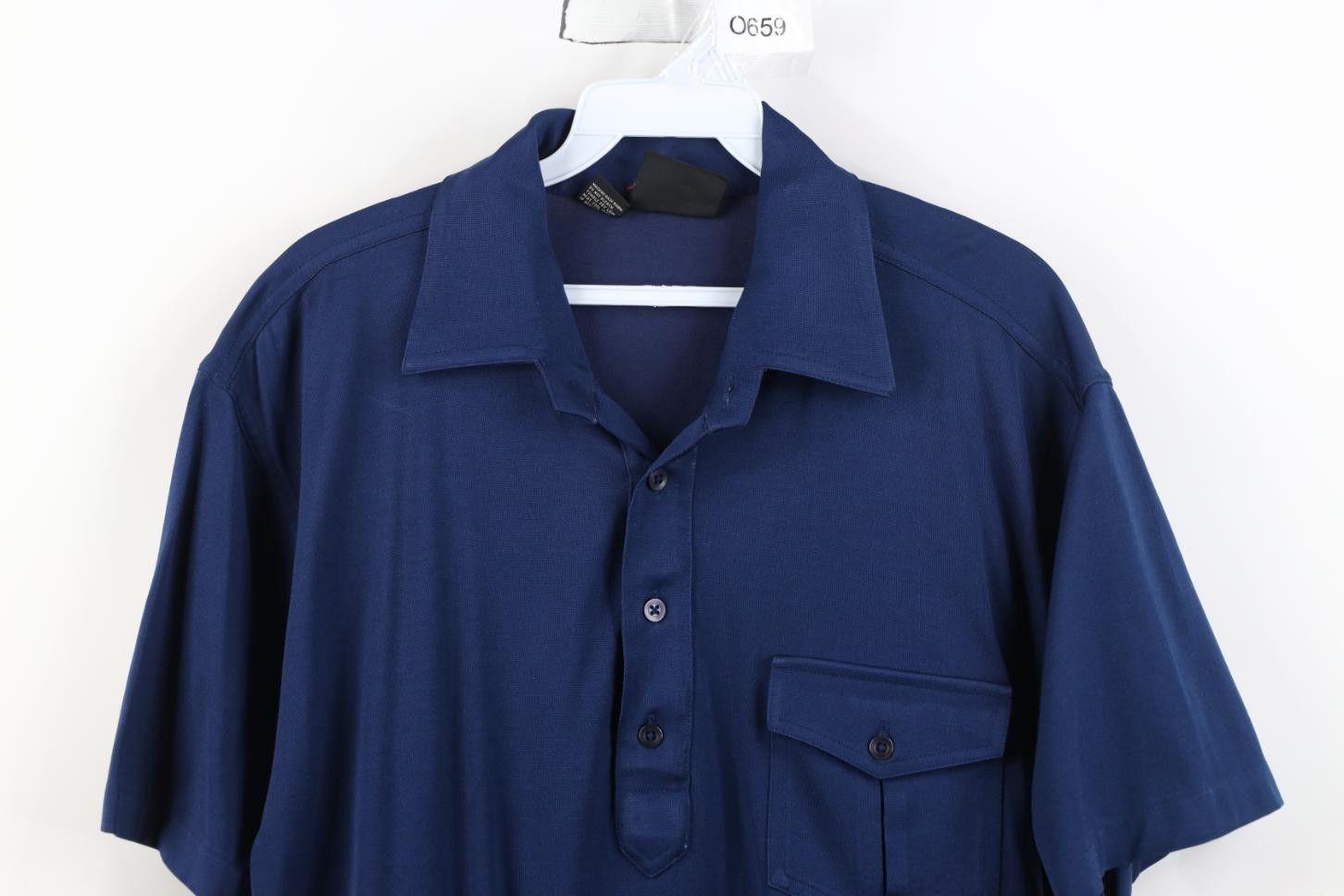 Vintage Vintage 70s Streetwear Collared Golf Polo Shirt Navy Blue Size US XL / EU 56 / 4 - 2 Thumbnail