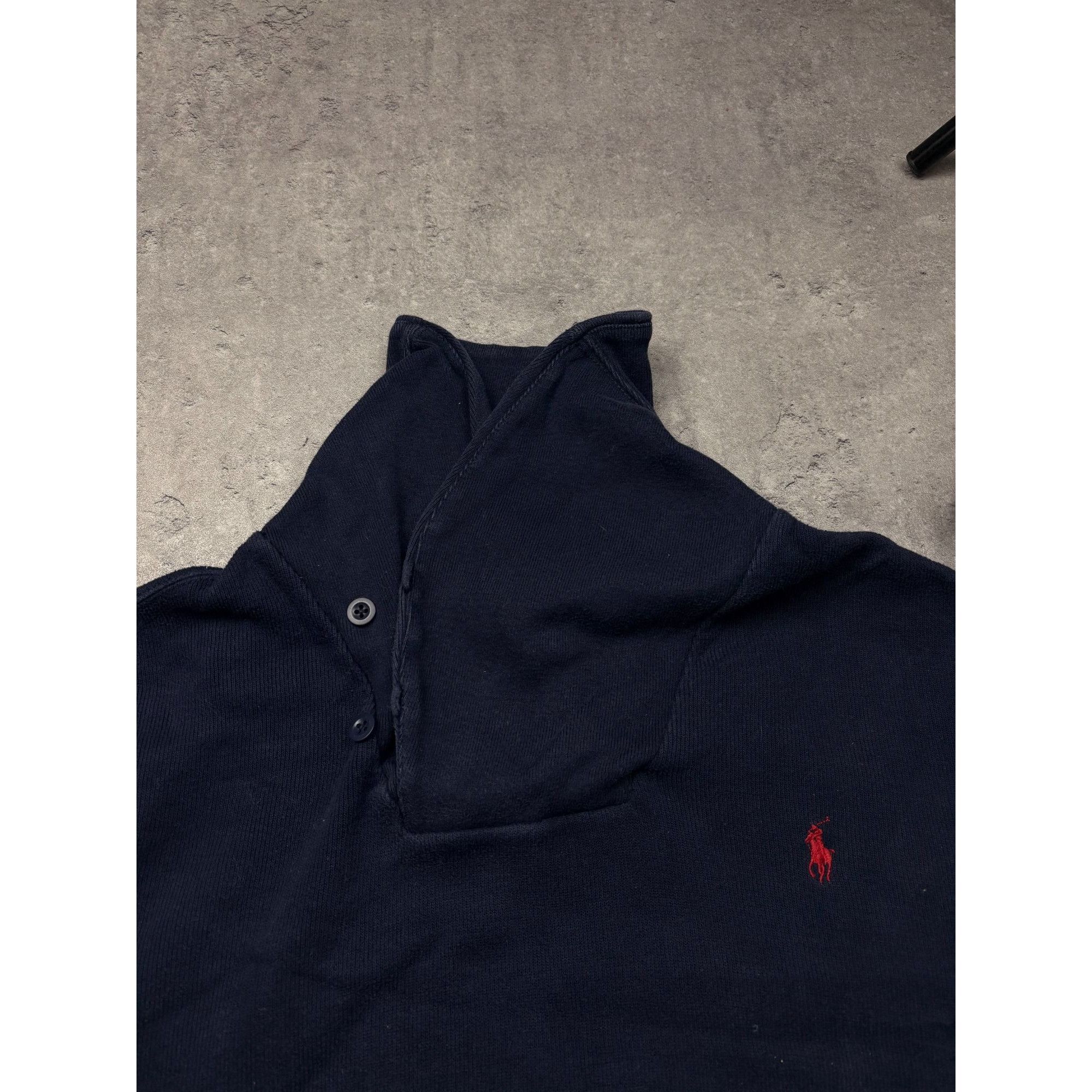 Polo Ralph Lauren Vintage Polo Ralph Lauren Shawl-Collar Sweatshirt in Navy Bl Size US XXL / EU 58 / 5 - 5 Thumbnail