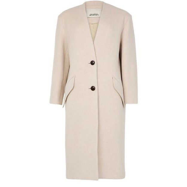 ISABEL MARANT Florane Beige Wool Long Coat New & Authentic (