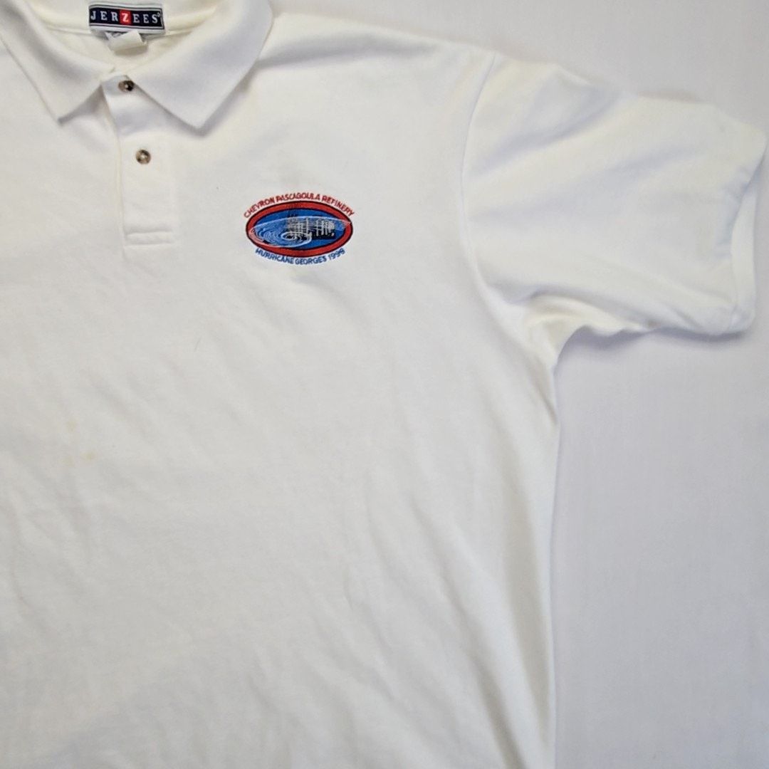 Jerzees Vintage Chevron Polo Shirt Pascagoula 1998 XL VTG 90s Size US XL / EU 56 / 4 - 4 Thumbnail