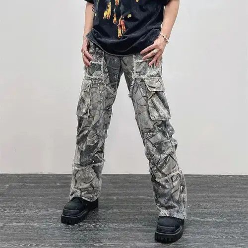 Jean Megumi x Ryou Camouflage Y2K Fashion Baggy Jeans Cargo Pants Size US 30 / EU 46 - 3 Thumbnail