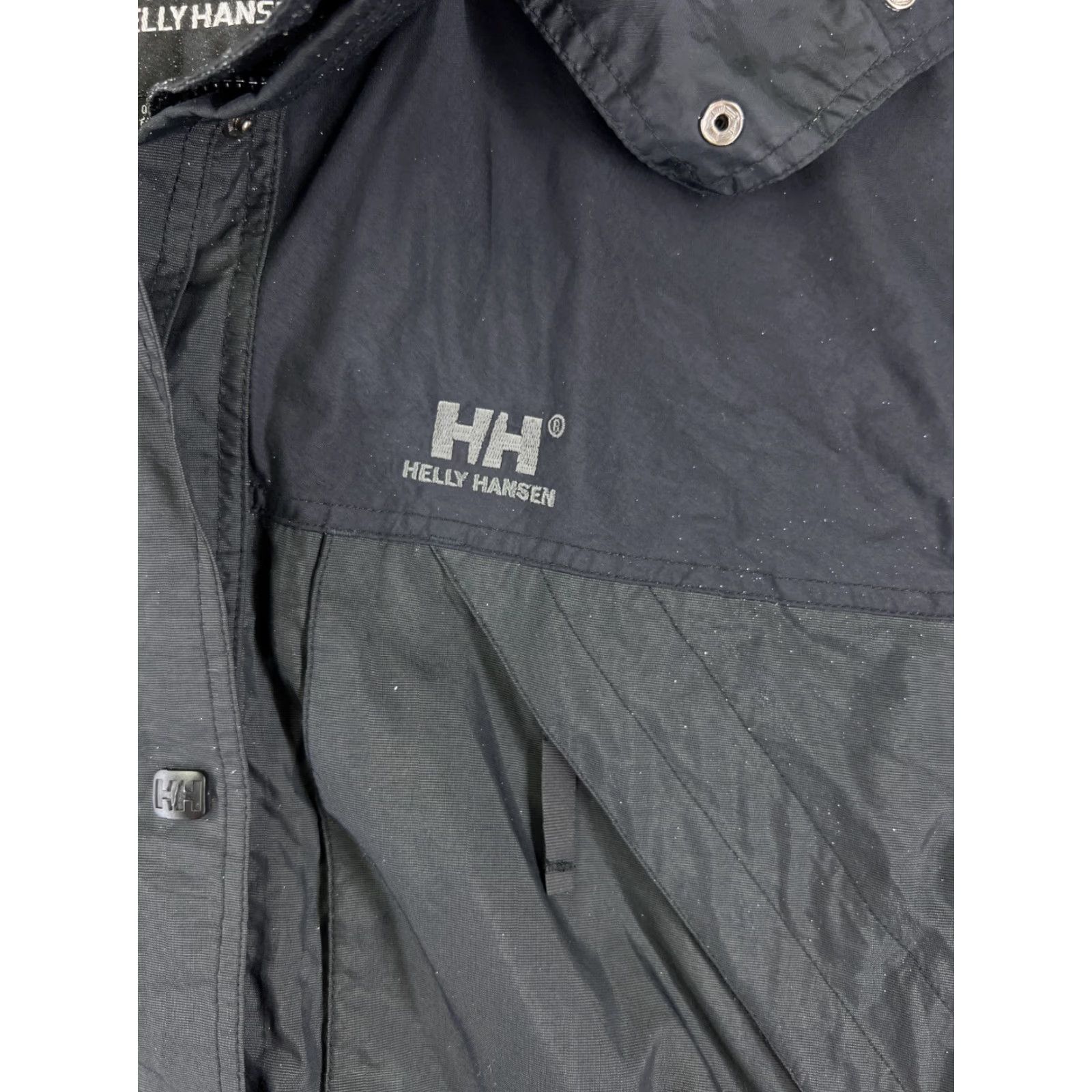 Helly Hansen VINTAGE Helly Hansen Jacket Womens Medium Black Gray Nylon Shell Hooded Full Zip READ Size M / US 6-8 / IT 42-44 - 6 Thumbnail