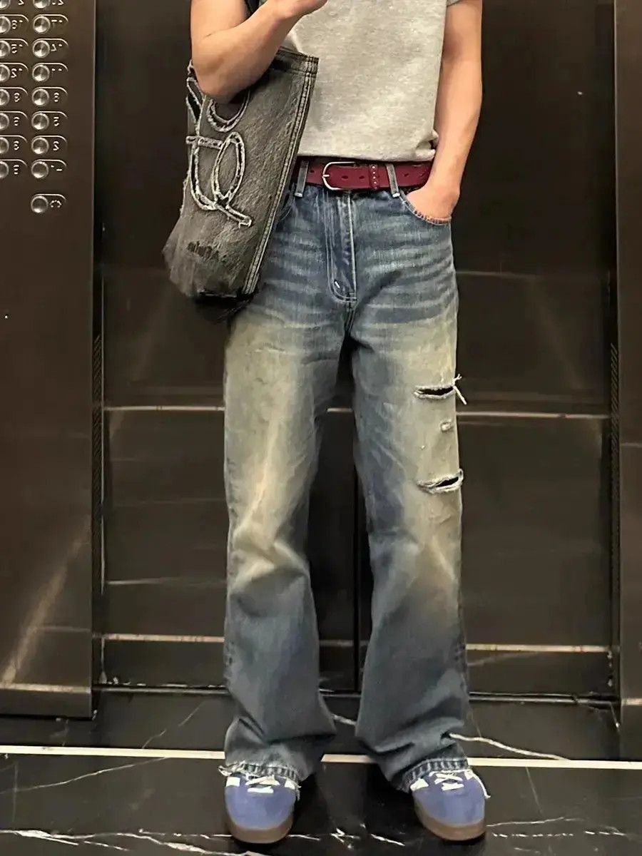 Japanese Brand Retro washed straight leg jeans Size US 32 / EU 48 - 1 Thumbnail