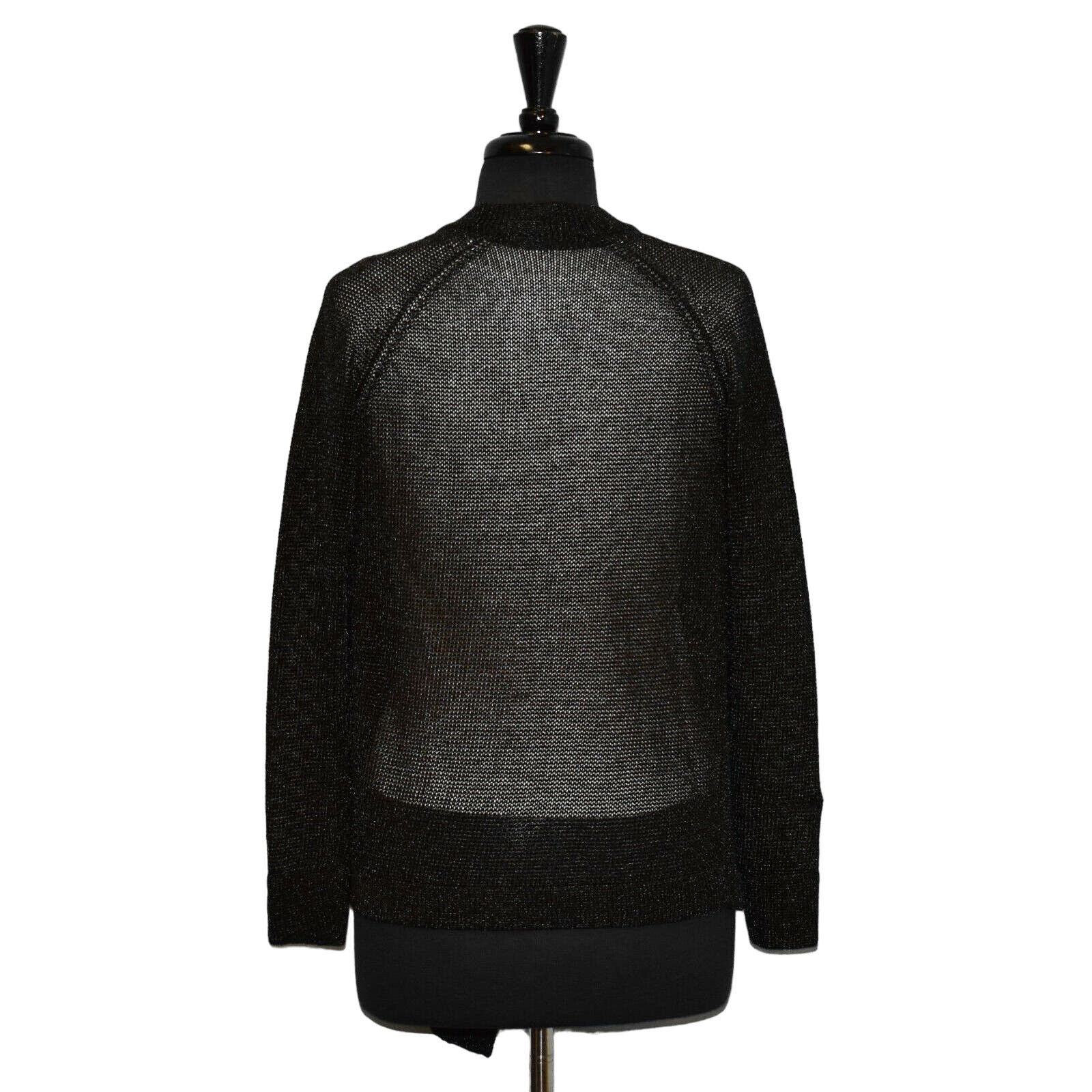 Vince VINCE Black Metallic Thread Mesh Drape Open Cardigan Sz XS Size XS / US 0-2 / IT 36-38 - 5 Thumbnail