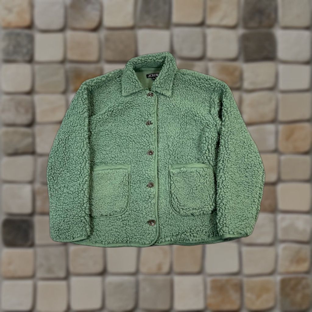J.Crew J.CREW Jacket Womens Small Green Faux Fur Bomber Fleece Size S / US 4 / IT 40 - 1 Thumbnail