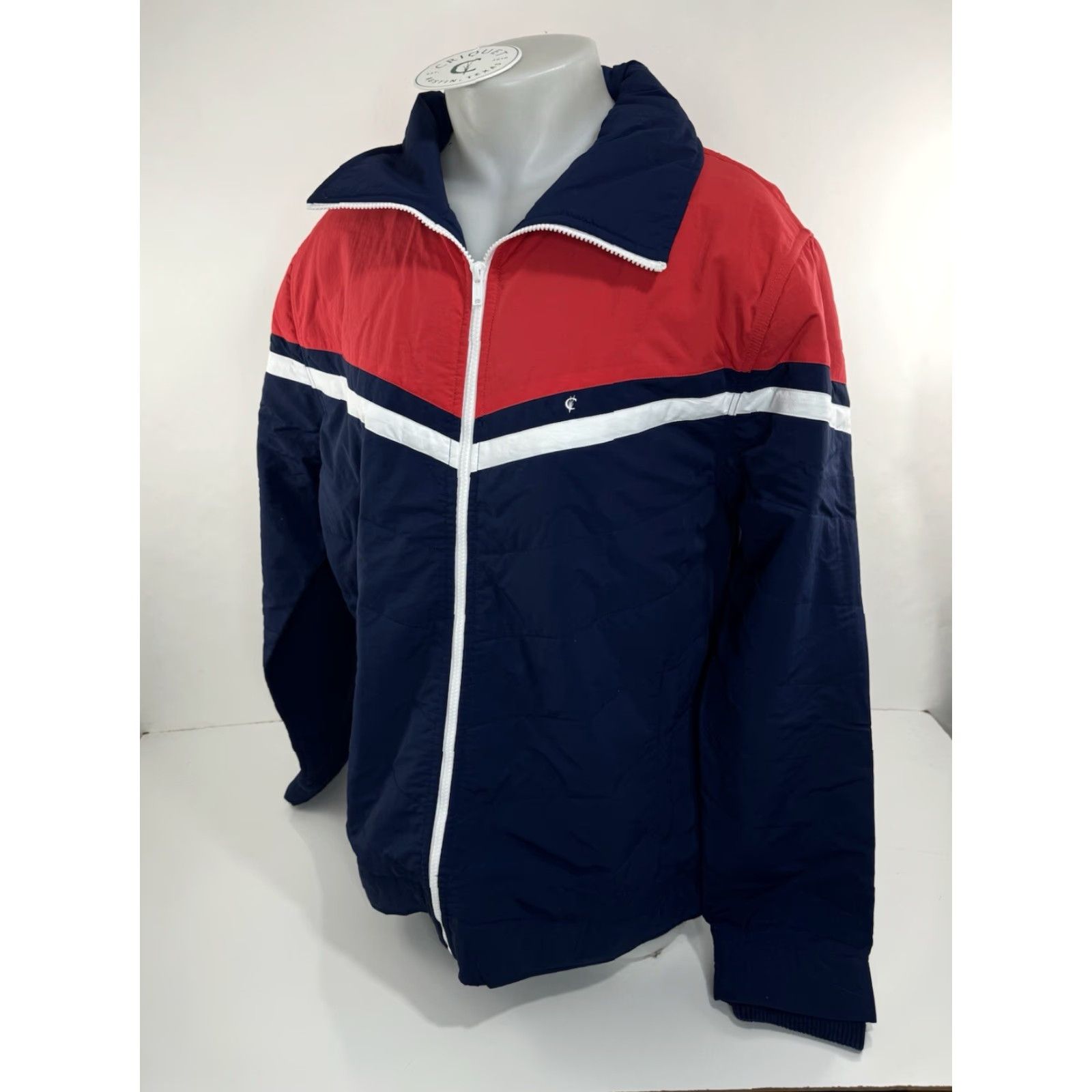 Vintage CRIQUET Jacket XL Embroidered Quilted Skiing Nylon Mens Blue / Red / White APRES SKI 2022 Quilt Embroidered XL Jacket Size US XL / EU 56 / 4 - 4 Thumbnail