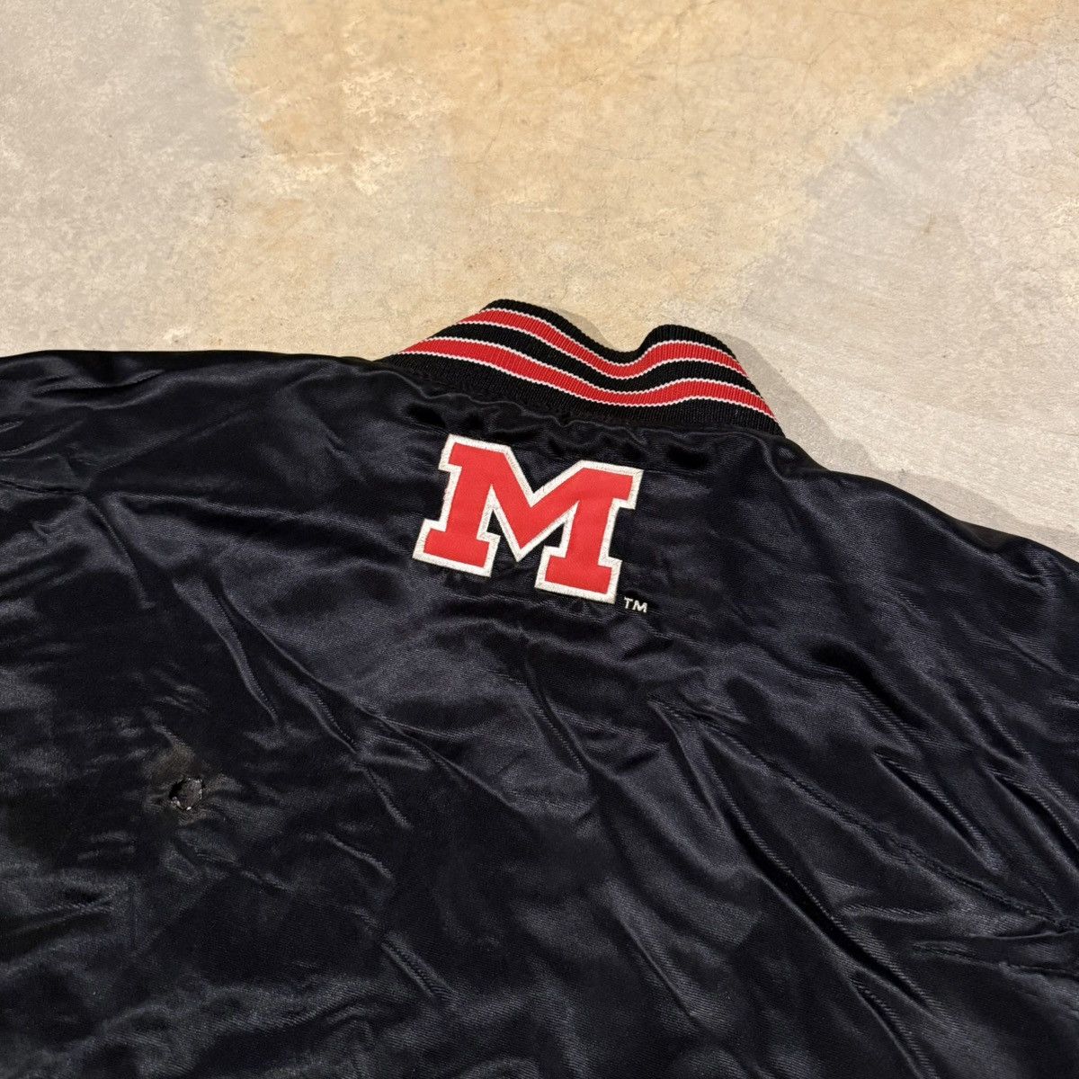 Vintage Vtg 2000s University of Maryland Satin Bomber Jacket Starter Size US L / EU 52-54 / 3 - 9 Thumbnail