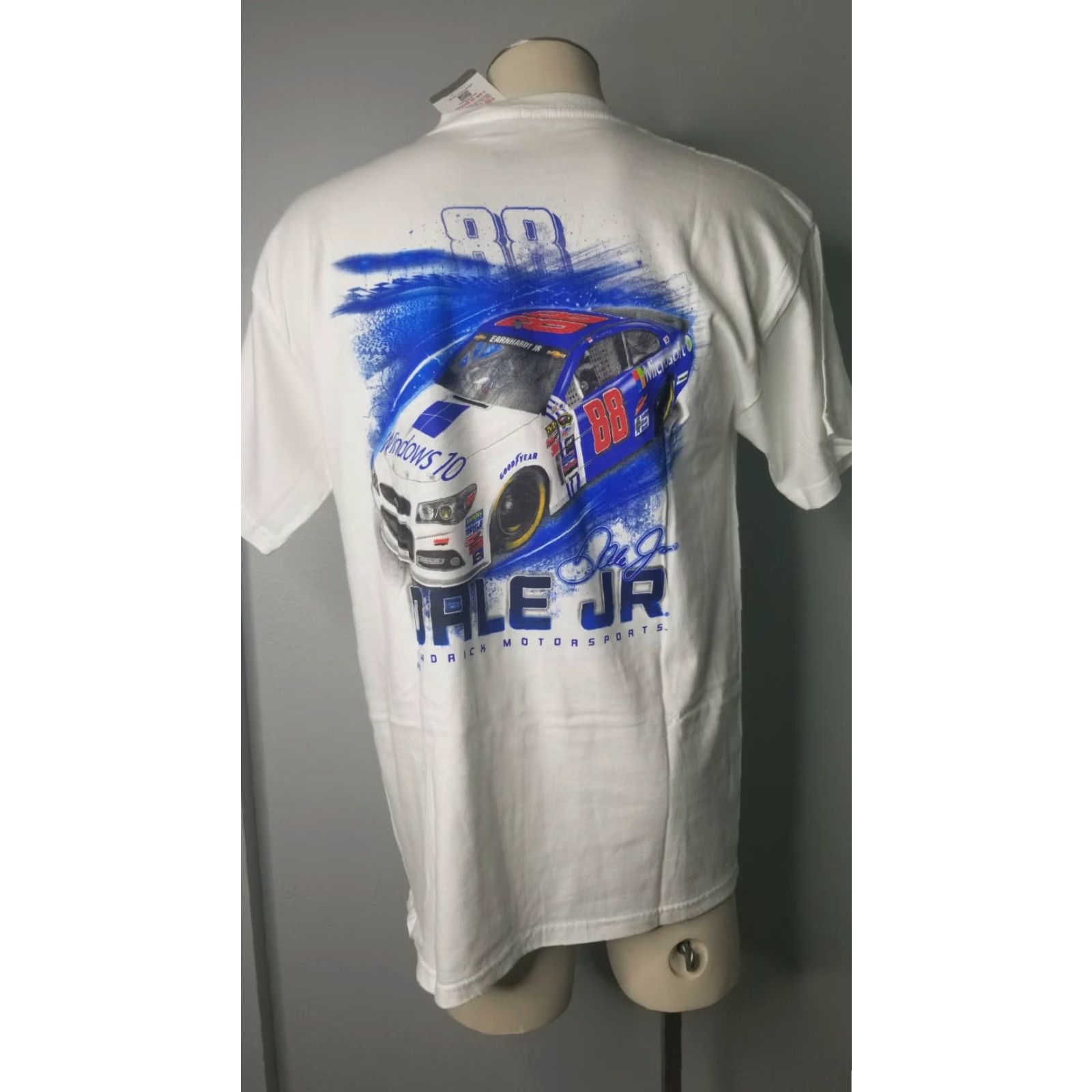 NASCAR Vintage Dale Earnhardt Jr NASCAR T-Shirt Men Large White 90s Sports Racing Size US L / EU 52-54 / 3 - 4 Thumbnail