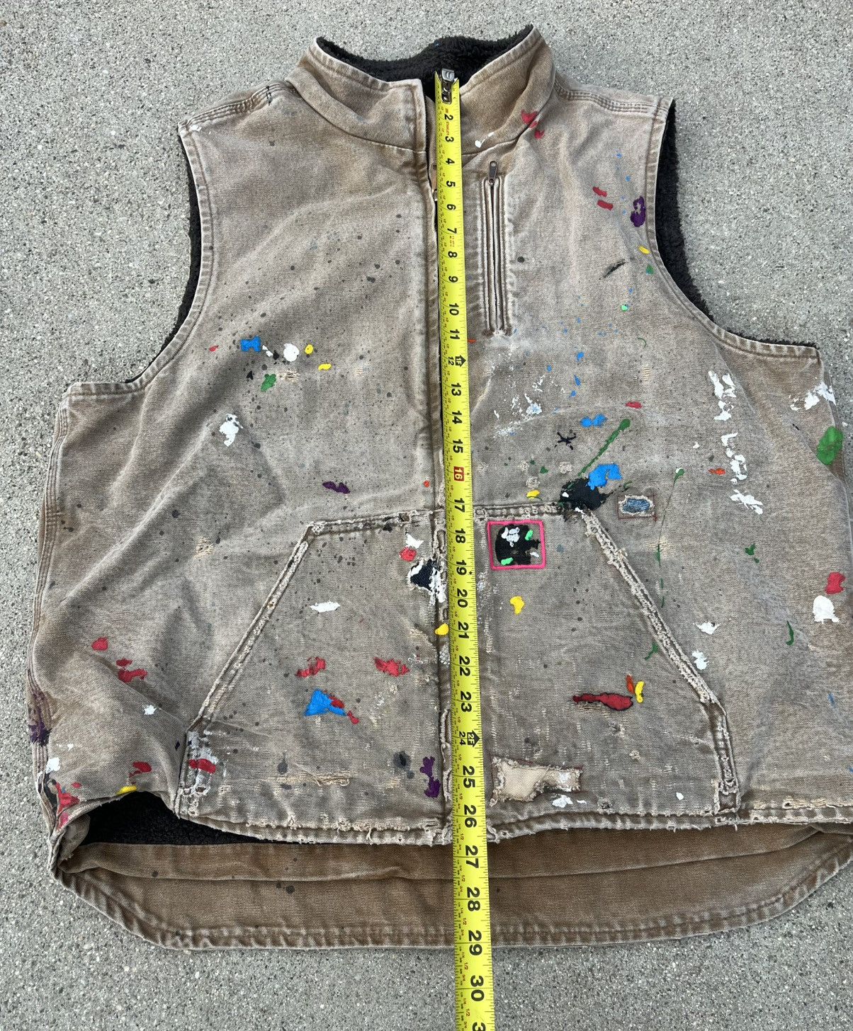 Carhartt Custom Carhartt Sherpa Lined Vest Thrashed Distressed Fade Size US XL / EU 56 / 4 - 6 Thumbnail