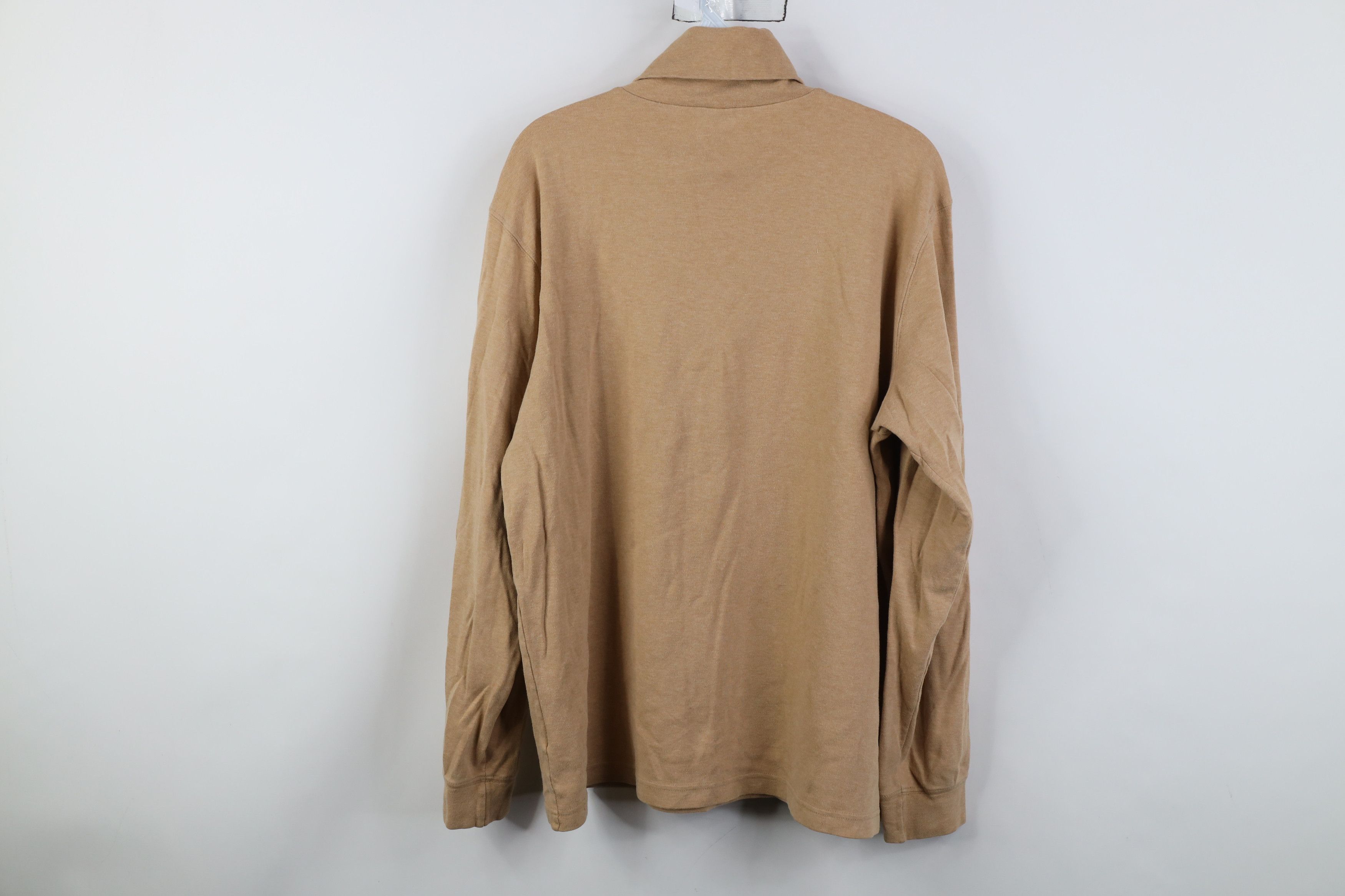 Lands' End Vintage 90s Lands End Blank Turtleneck T-Shirt Camel Brown Size US L / EU 52-54 / 3 - 10 Thumbnail
