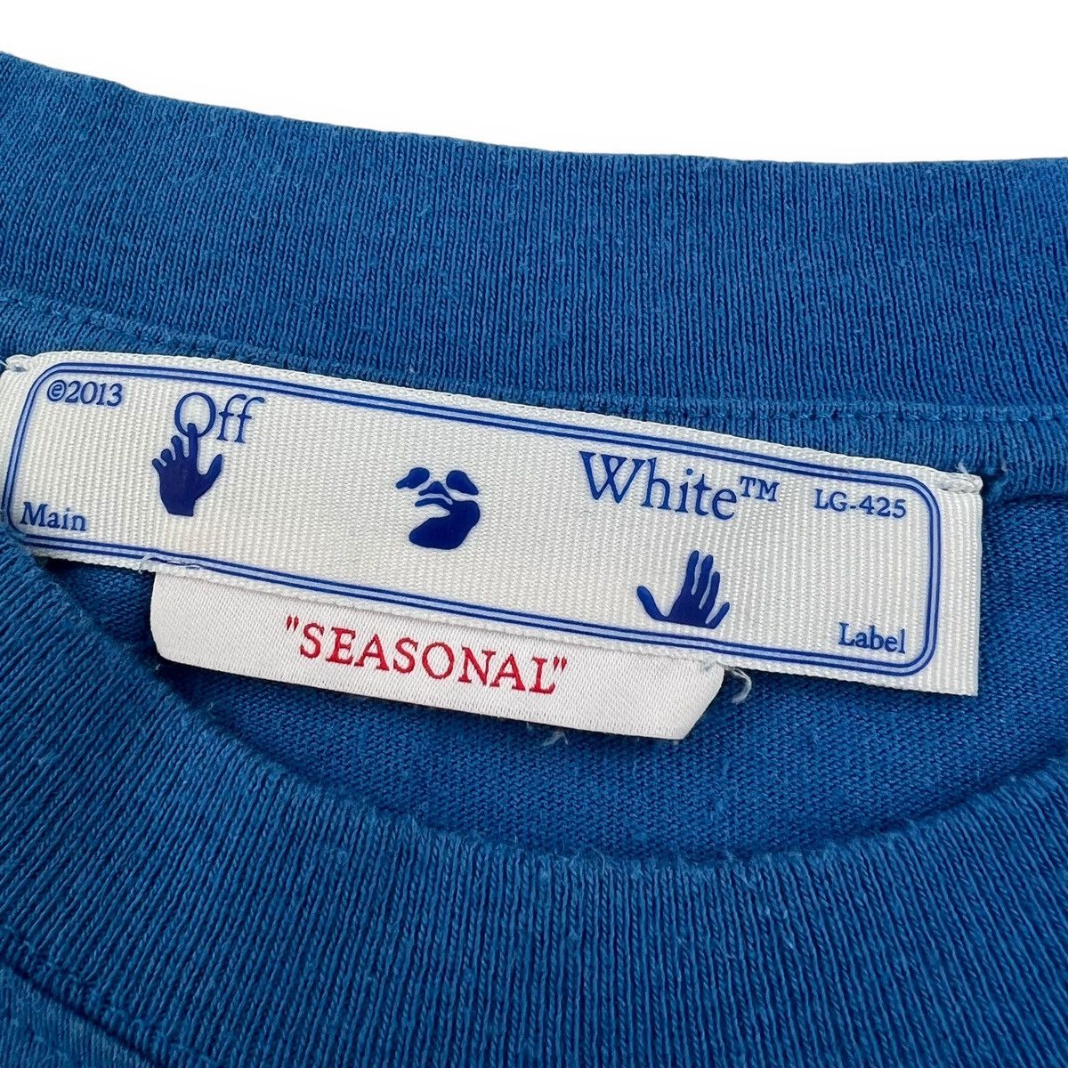 Off-White Off-White Rubber Diagonal Blue T Shirt Size US S / EU 44-46 / 1 - 5 Thumbnail