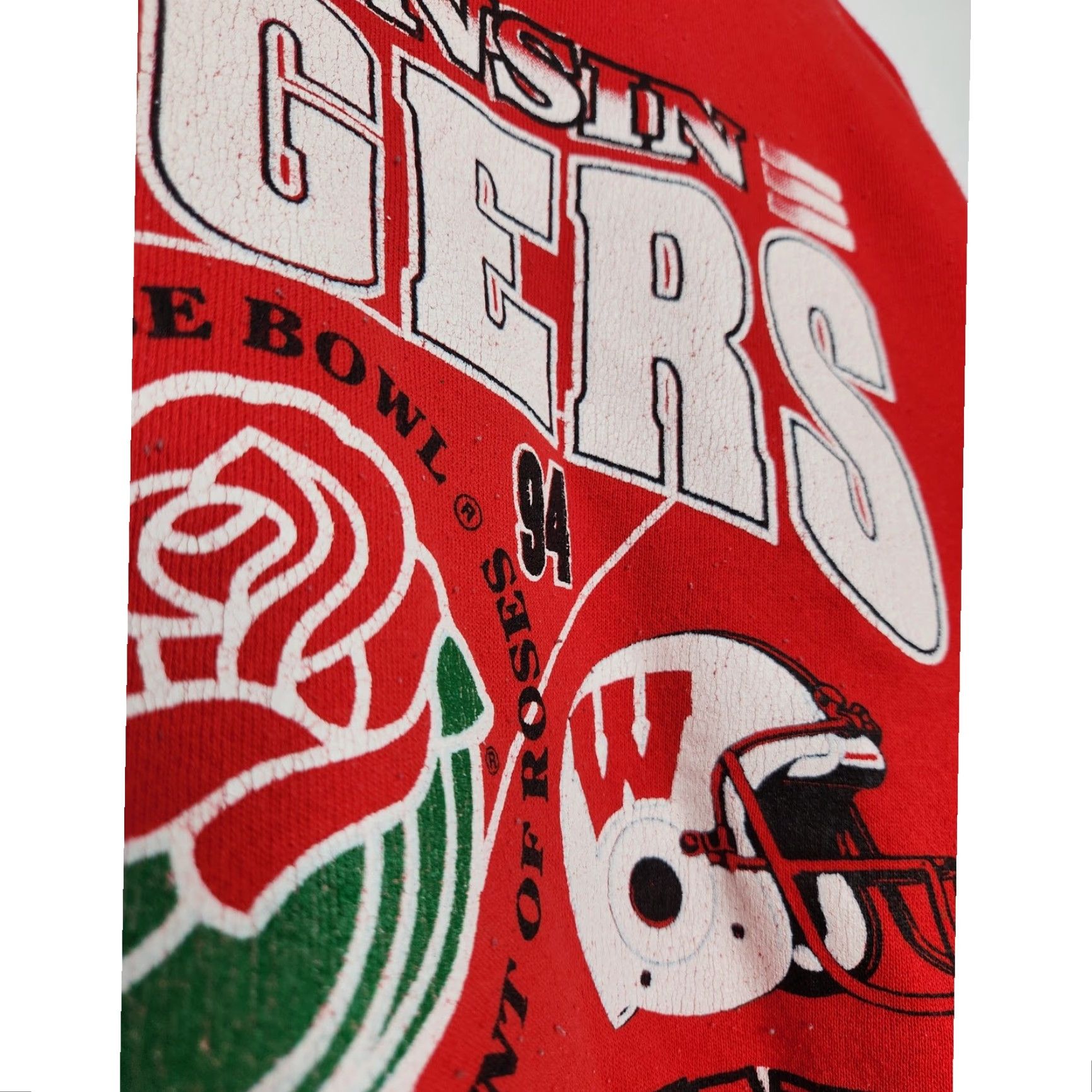 Hanes VINTAGE Wisconsin Badgers UW Madison Crewneck Sweatshirt Rose Bowl 2XL Size US XXL / EU 58 / 5 - 4 Thumbnail