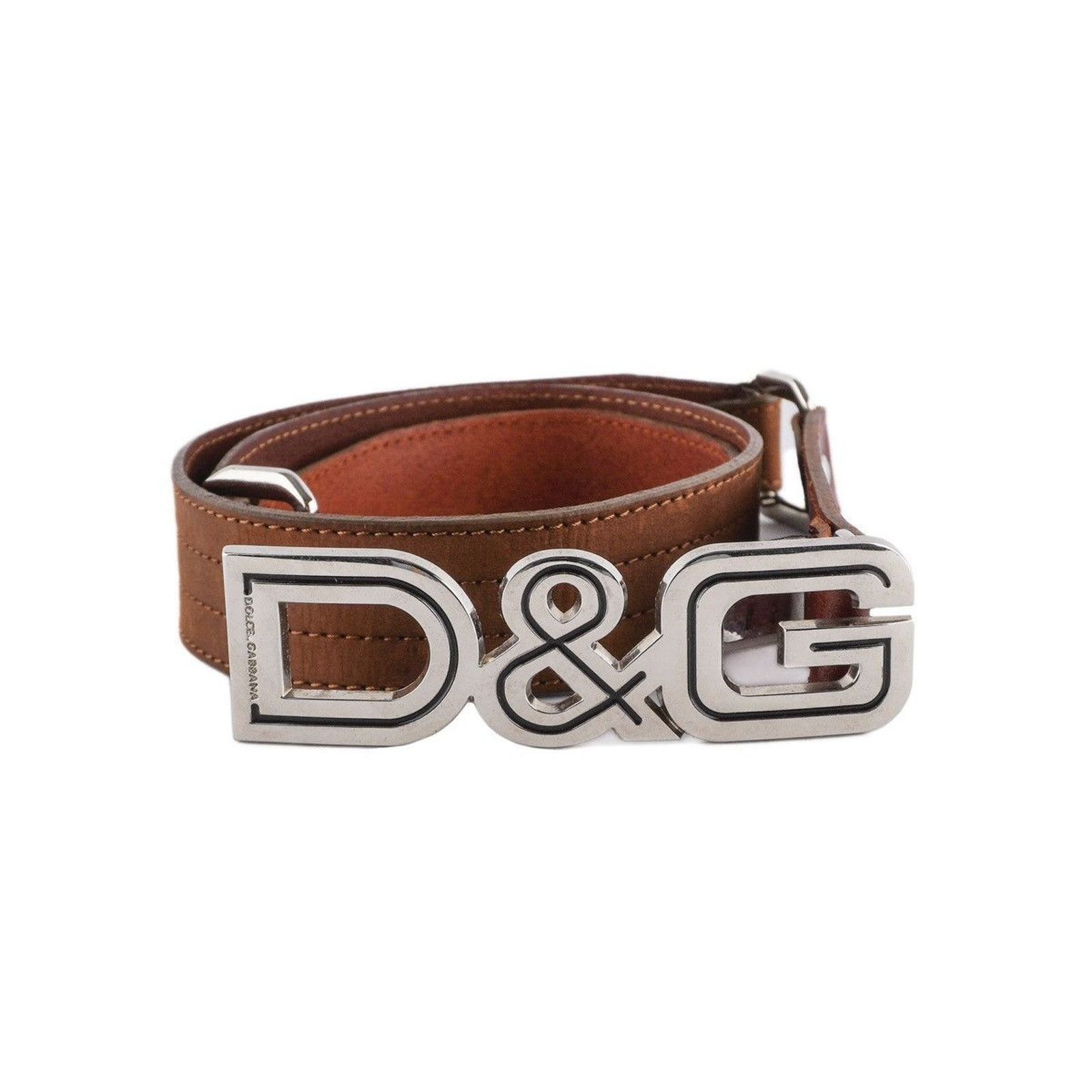 Dolce & Gabbana Ceinture Large Buckle Logo Leather Belt