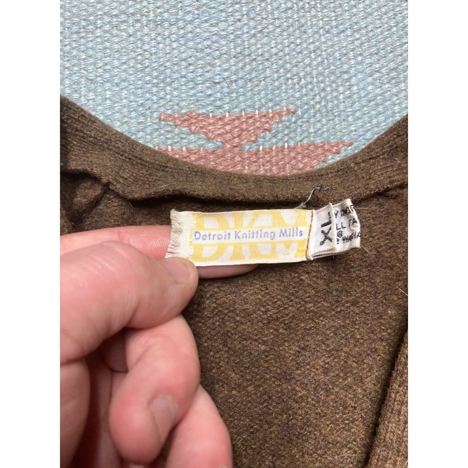 Vintage VINTAGE 60s cardigan sweater Detroit Knitting Mills lambs wool XL button front Size US XL / EU 56 / 4 - 3 Thumbnail