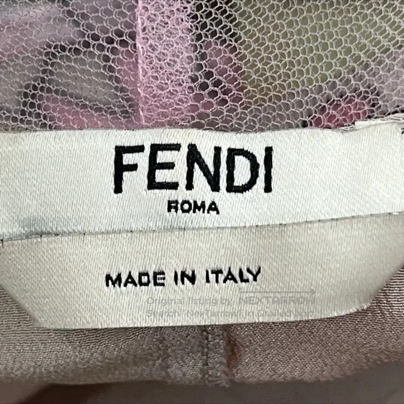 Fendi Fendi Pink Color-blocked Mulberry Silk Printed Strapless D Size XS / US 0-2 / IT 36-38 - 4 Thumbnail