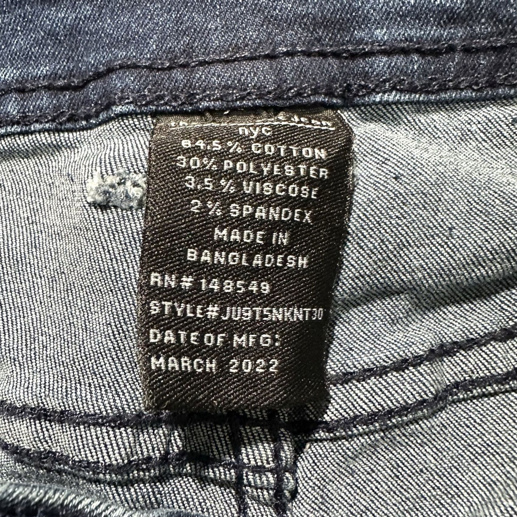 Denime the perfect jean NYC Jeans Mens 32x30 Blue Stretch Denim Slim Thick EUC Size US 32 / EU 48 - 4 Thumbnail
