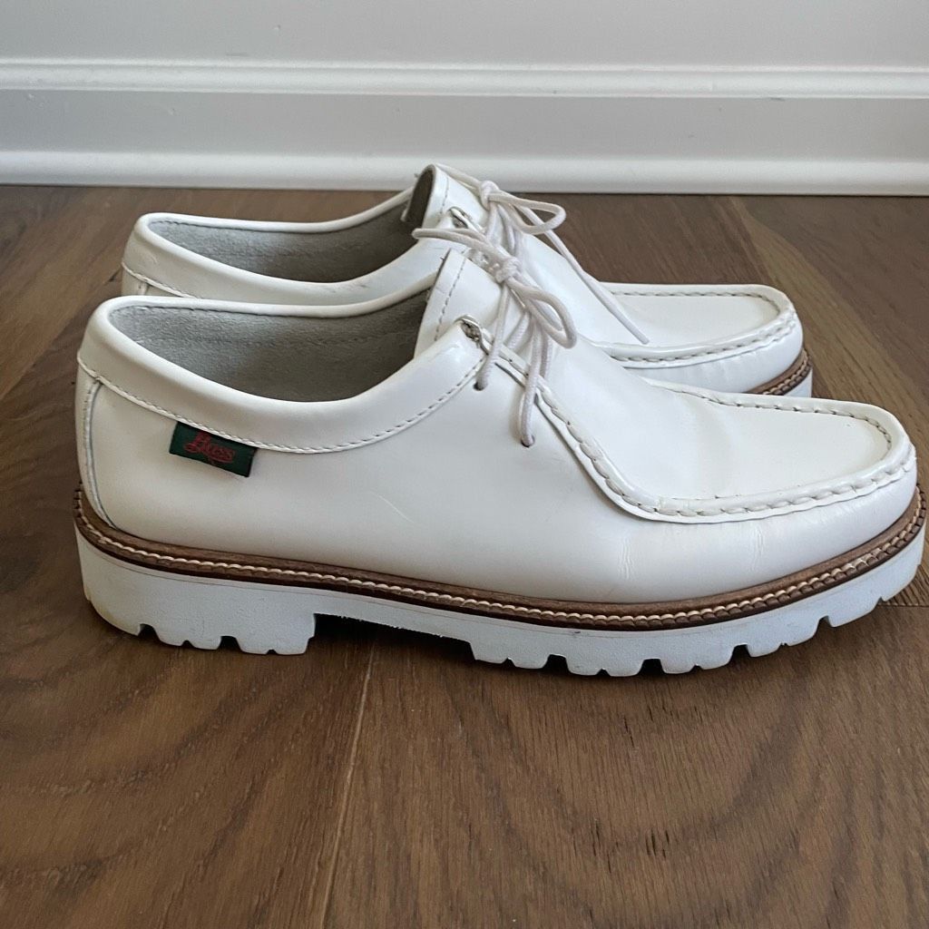 Bass Bass Wallace White Leather Ranger Super Lug Moc Shoe Oxford Size US 9 / IT 39 - 1 Thumbnail