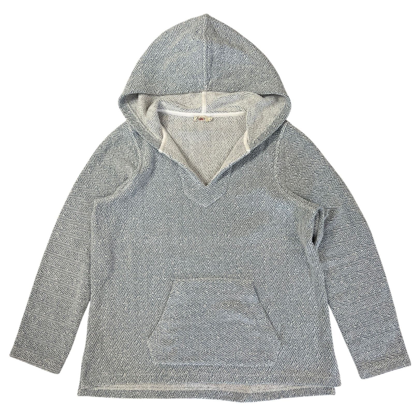 Faherty Whitewater Baja Hoodie Grey Cotton Knit Pullover L