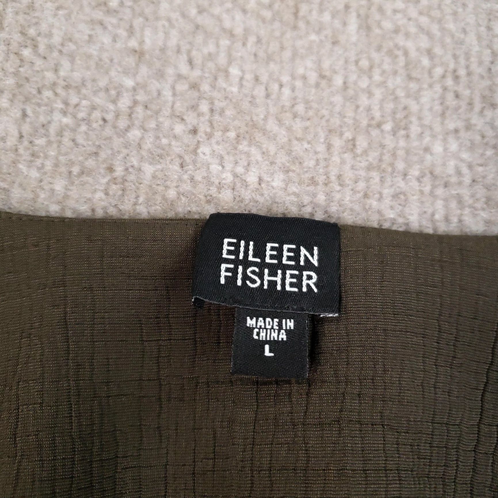 Eileen Fisher Eileen Fisher Jacket Womens Large Green Silk Blend Rayon Button Collarless Lightweight Solid Professional Size L / US 10 / IT 46 - 5 Thumbnail