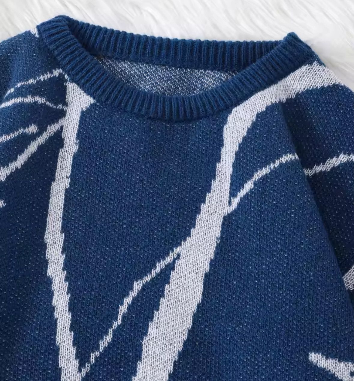Japanese Brand Abstract Crack Graffiti Sweater Jacquard Knit Sweatshirt Size US L / EU 52-54 / 3 - 3 Thumbnail