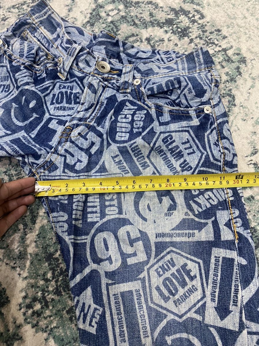 Hysteric Glamour Vintage Co&Lu All Over Acid Wash Printed Effect Smiley Jeans Size US 31 - 13 Thumbnail