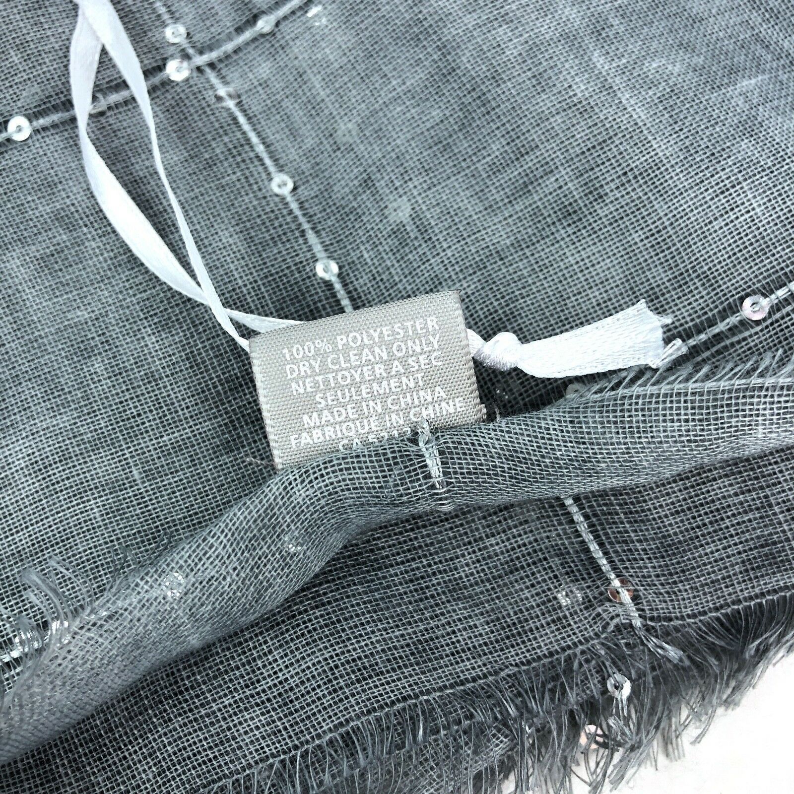 Other Tilo Scarf Twilight Gray with Silver Sequins Eyelash Fringe Size ONE SIZE - 3 Thumbnail