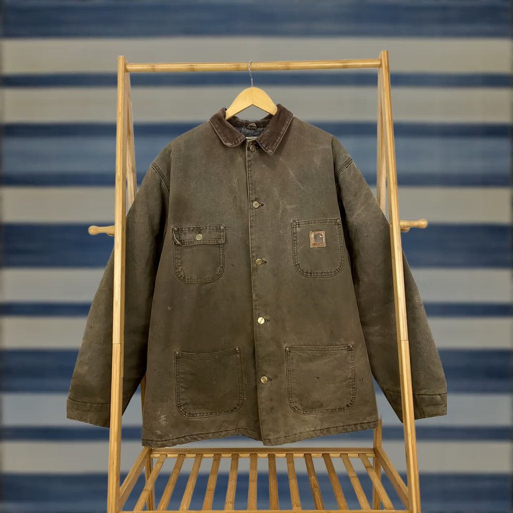 Carhartt VTG Carhartt Barn Jacket Chore Canvas Lined Brown XL Tall Men Shirt Jacket Size US XL / EU 56 / 4 - 1 Thumbnail
