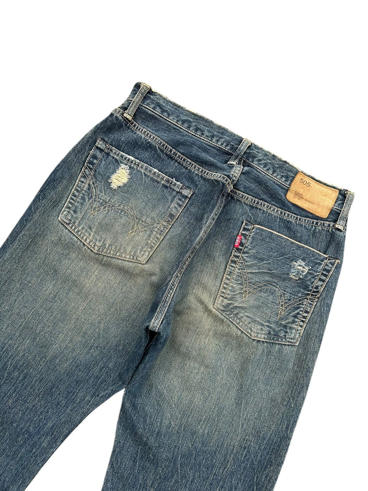 Kapital Thrashed Vintage Edwin 505 Selvedge Rusty Denim Jeans Size US 32 / EU 48 - 14 Thumbnail