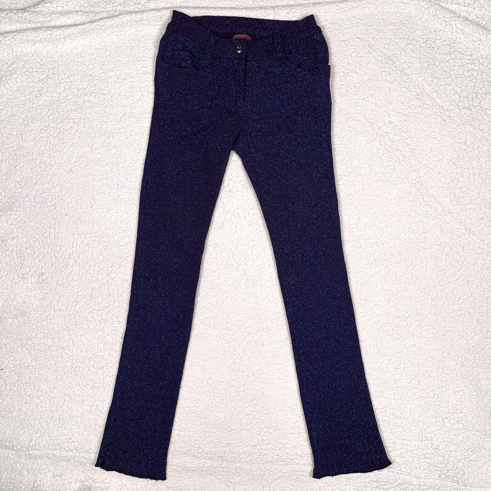 Vintage 90s Lip Service Sparkly Blue Pants Small Womens Goth