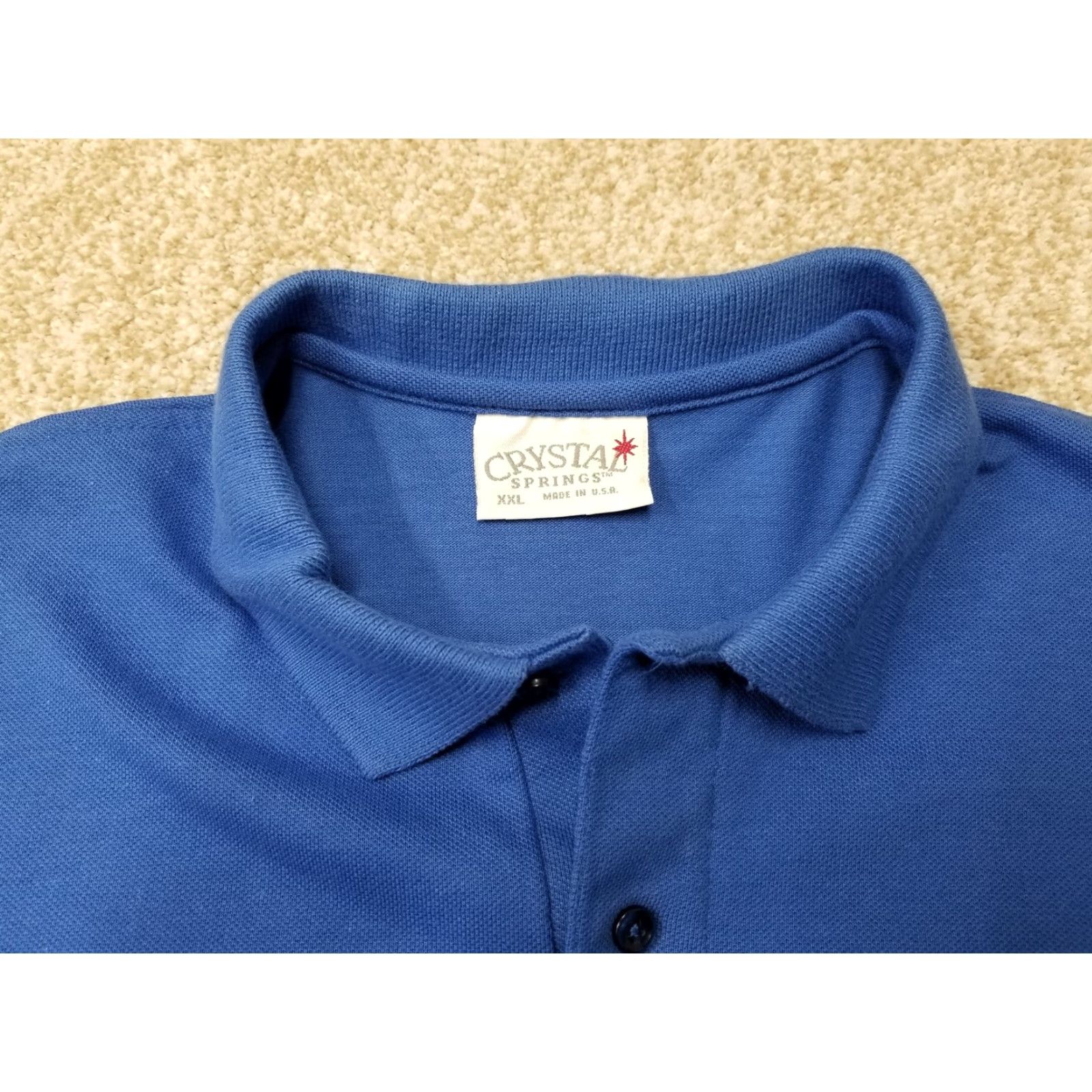 Vintage VTG Crystal Springs Polo Shirt Mens 2XL Blue Polo Shirt Golf Walking Fish Kona Hawaii IHU Nui Sportfishing USA Unsure? Size US XXL / EU 58 / 5 - 4 Thumbnail