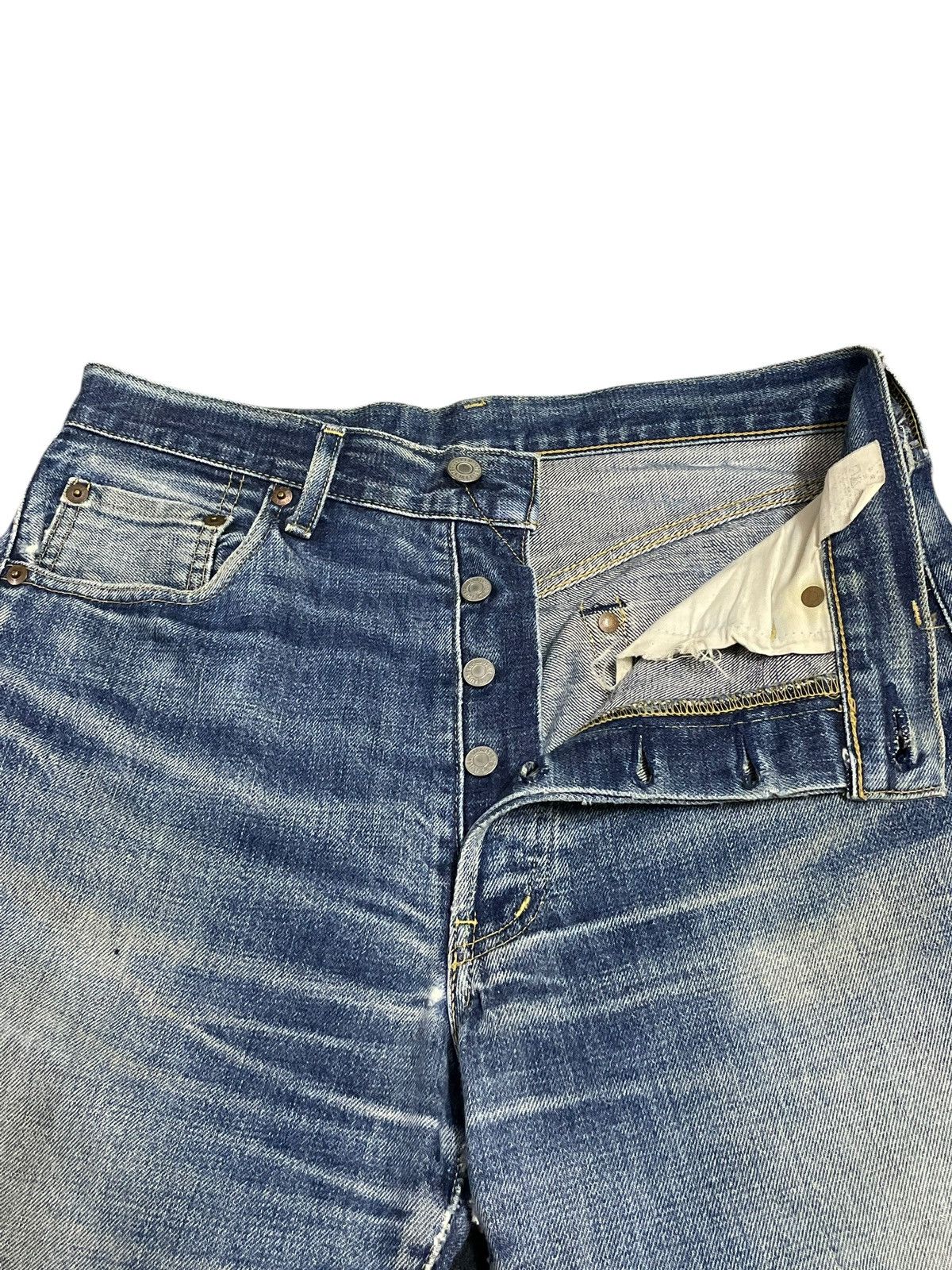 Levi's Vintage 80s Levi’s Big E Salvaged Distressed Cropped Jeans Size US 31 - 14 Thumbnail