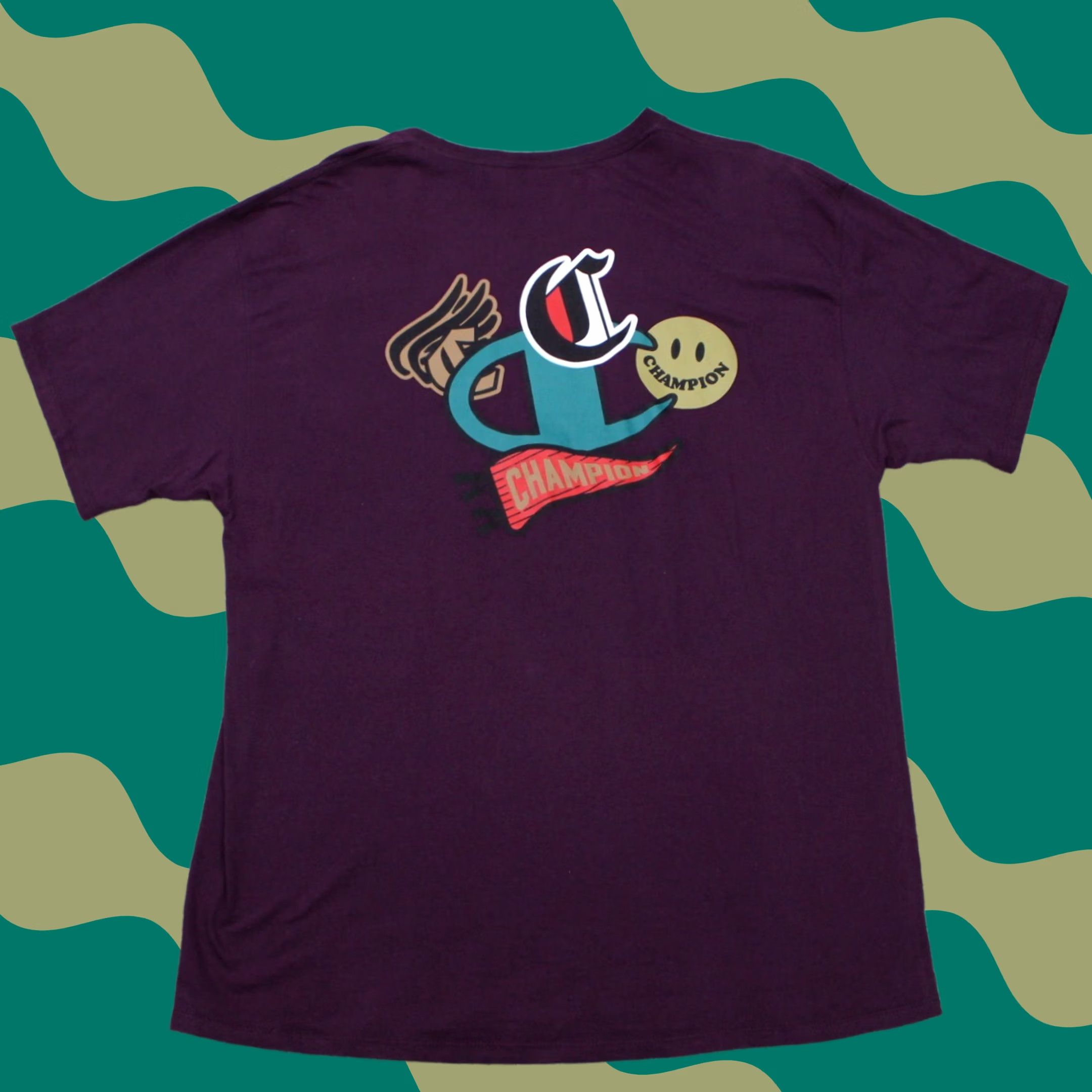 Champion Champion Graphic Shirt Mens XL Purple Short Sleeve Cotton Crew Neck T-Shirt Sports Logo 100% Cotton Size US XL / EU 56 / 4 - 1 Thumbnail