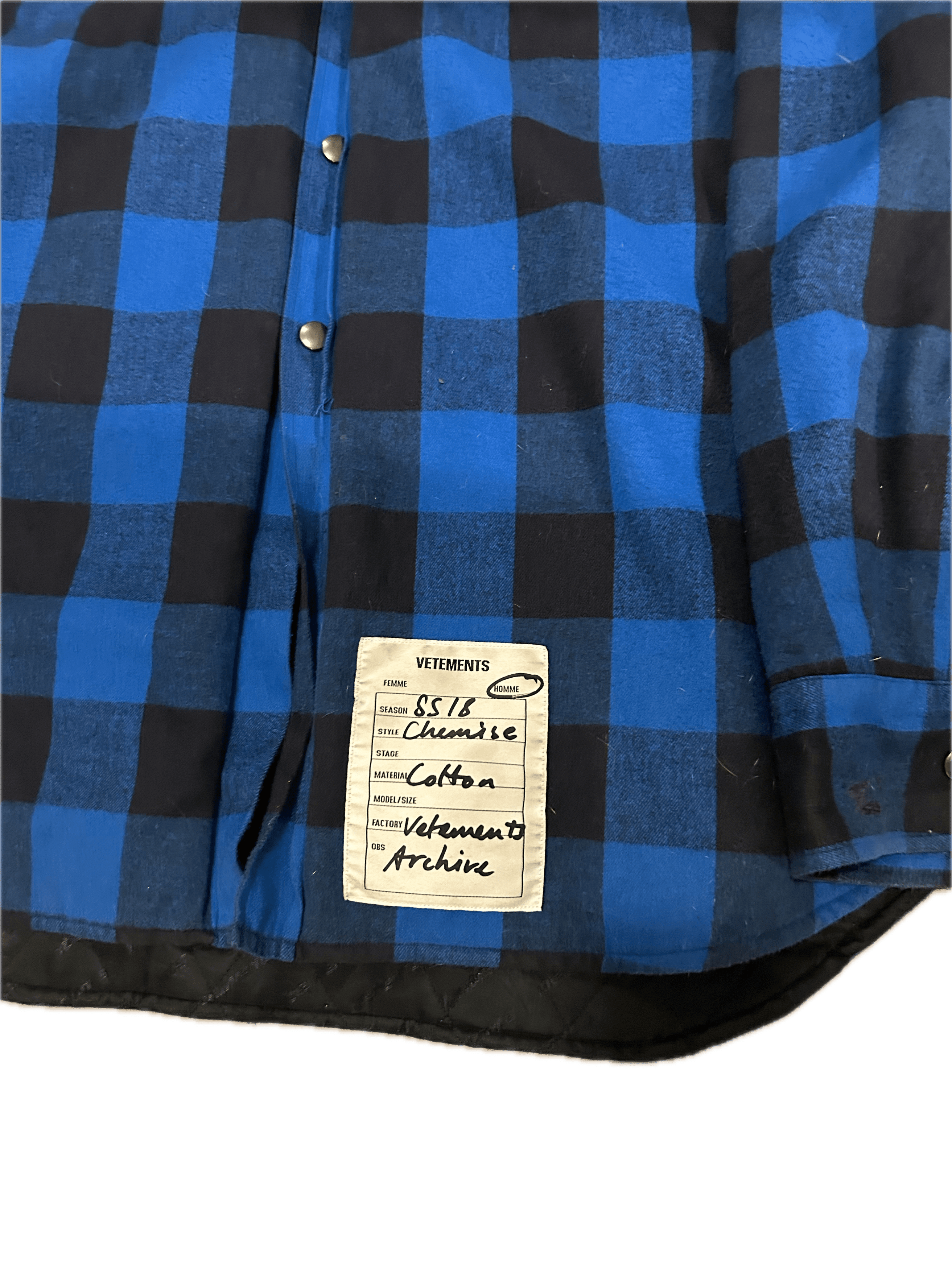 Vetements Vetements 2018 Blue Oversized Flannel Shirt Size US L / EU 52-54 / 3 - 8 Thumbnail