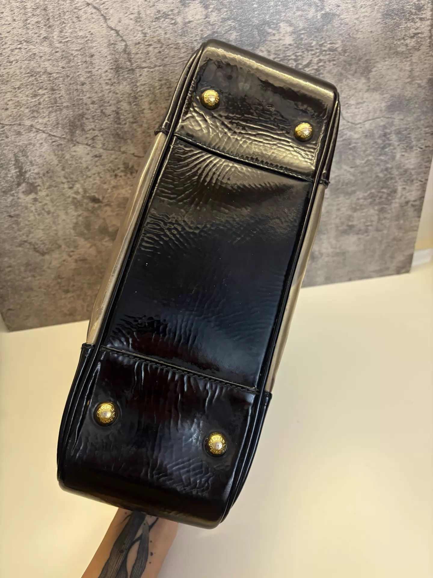 Dolce & Gabbana D&G Vtg 07SS Black Gold Metal Plaque PVC Trans Shoulder Bag Size ONE SIZE - 7 Thumbnail
