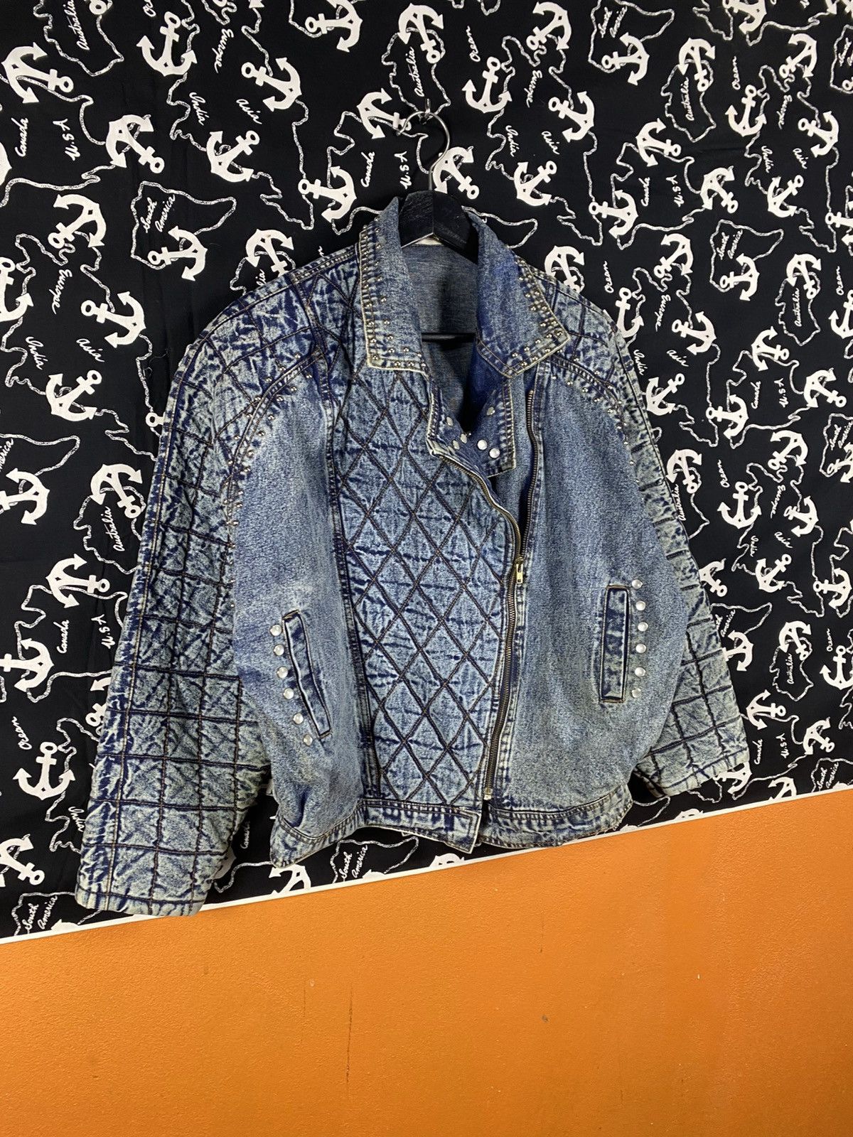 Japanese Brand Vintage Hearty Heart Studded Quilted Denim Jacket Acid Wash Size M / US 6-8 / IT 42-44 - 6 Thumbnail