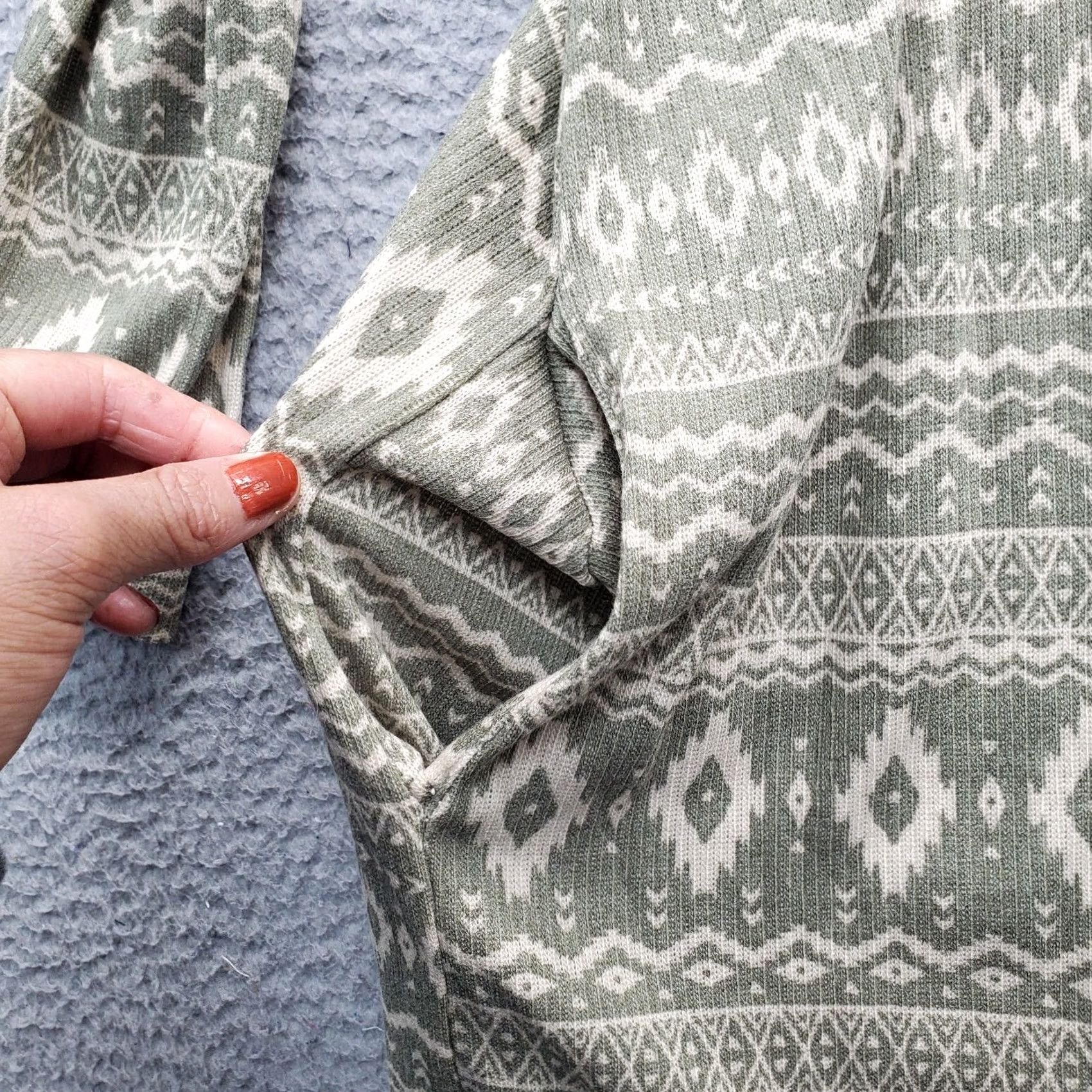 Paige Maggie Paige Cardigan Sweater Womens L Multi Geo Print Stretch Open Drape Front Size L / US 10 / IT 46 - 6 Thumbnail